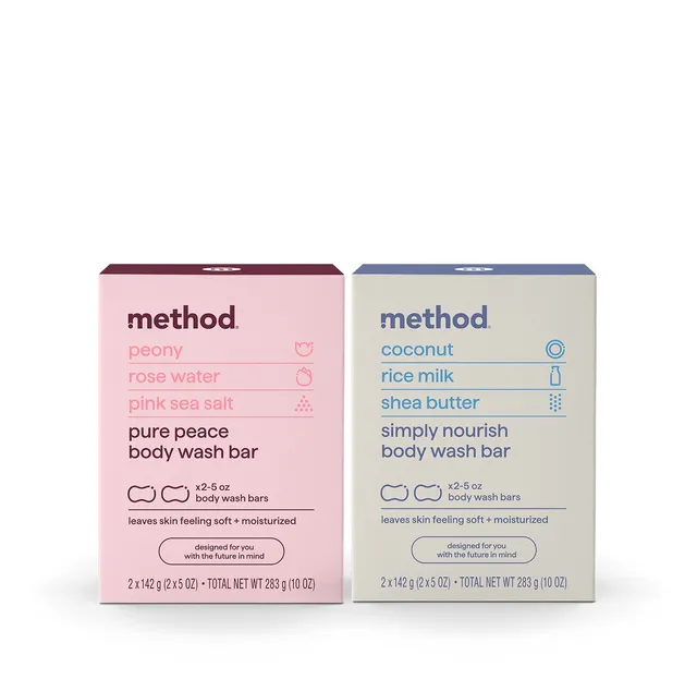 method-bar-soap-variety-duo-4-bars-pure-peace-simply-nourish image 1