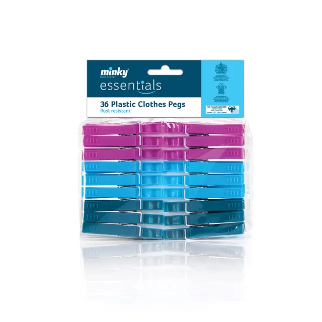minky-essential-plastic-clothes-pegs-pack-of-36-rust-resistant image 1