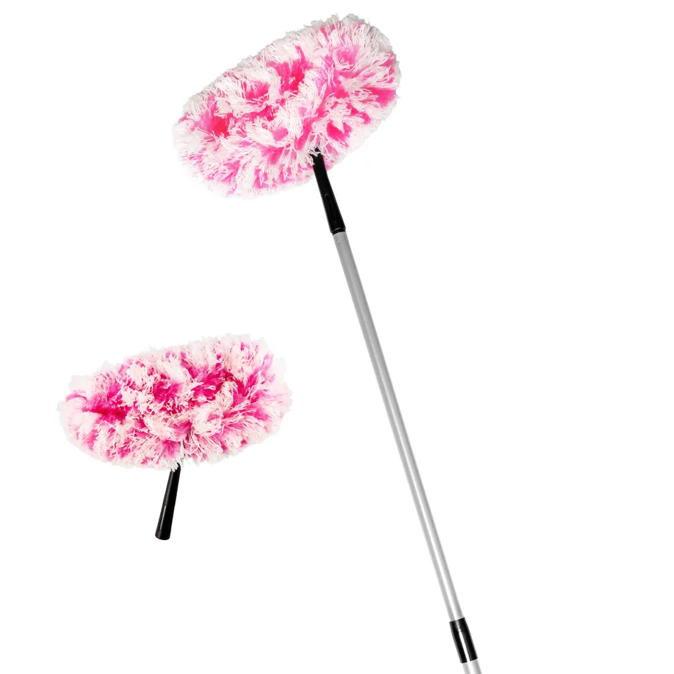 fuller-brush-fuzzy-fan-duster-kit-pink-with-replacement-head-telescopic-handle image 1