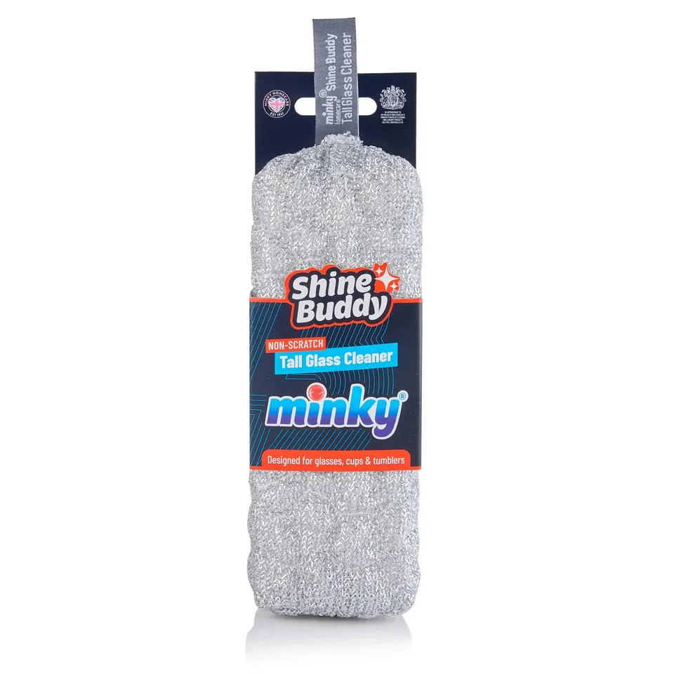 minky-shine-buddy-tall-glass-cleaner-textured-non-scratch-scourer-for-tall-drink image 1