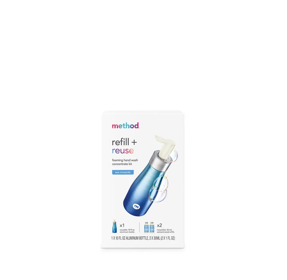 method-foaming-hand-wash-concentrate-starter-kit-sea-minerals-10-fl-oz-1-aluminu image 1