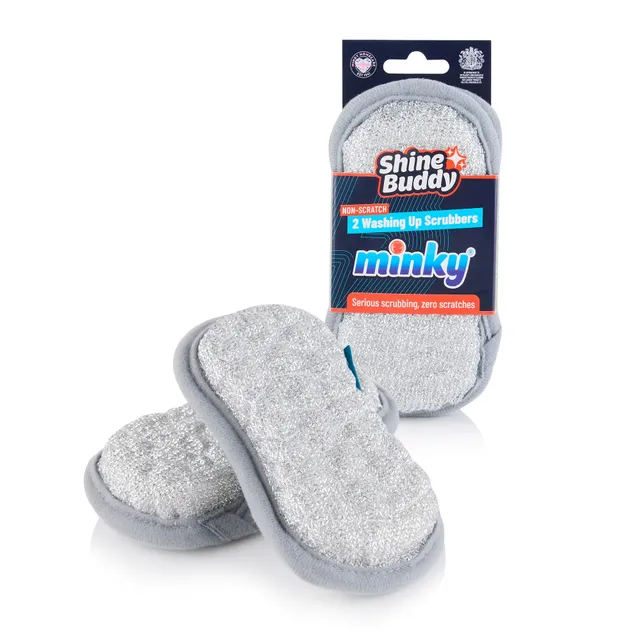 minky-shine-buddy-washing-up-scrubbers-2-pack-non-scratch image 1