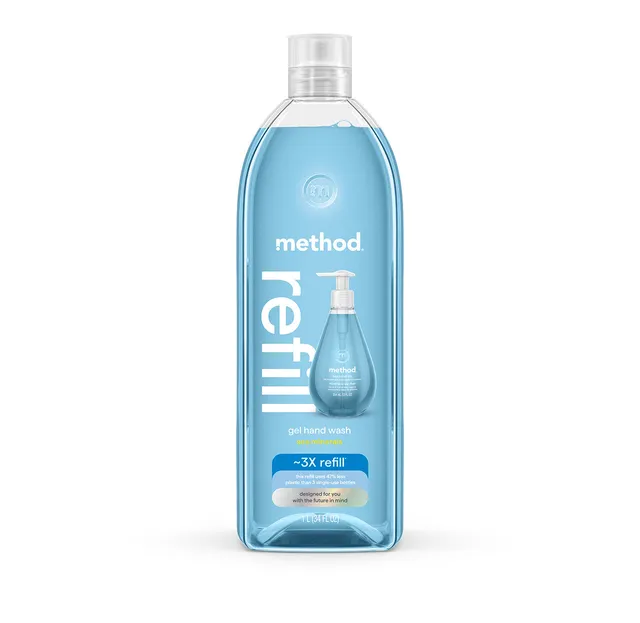method-gel-hand-wash-refill-sea-minerals-34-fl-oz-28-oz-2-8x-refills image 1