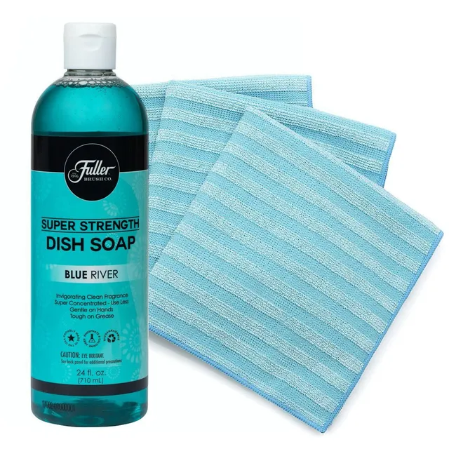 fuller-brush-dish-soap-super-strength-blue-river-dual-action-microfiber-cleaning image 1
