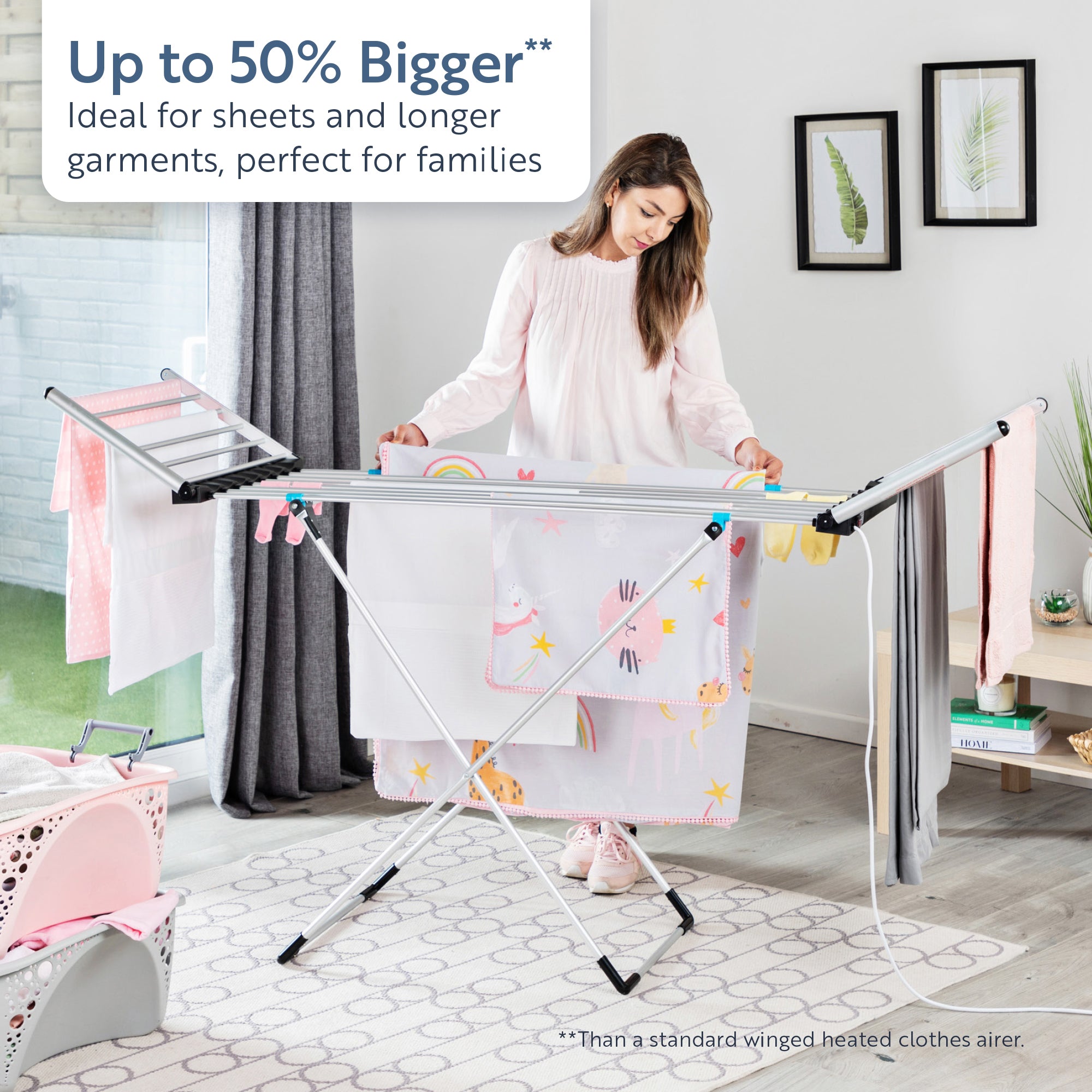 minky-heated-clothes-airer-suredri-xl-winged-airer-cover-included image 2