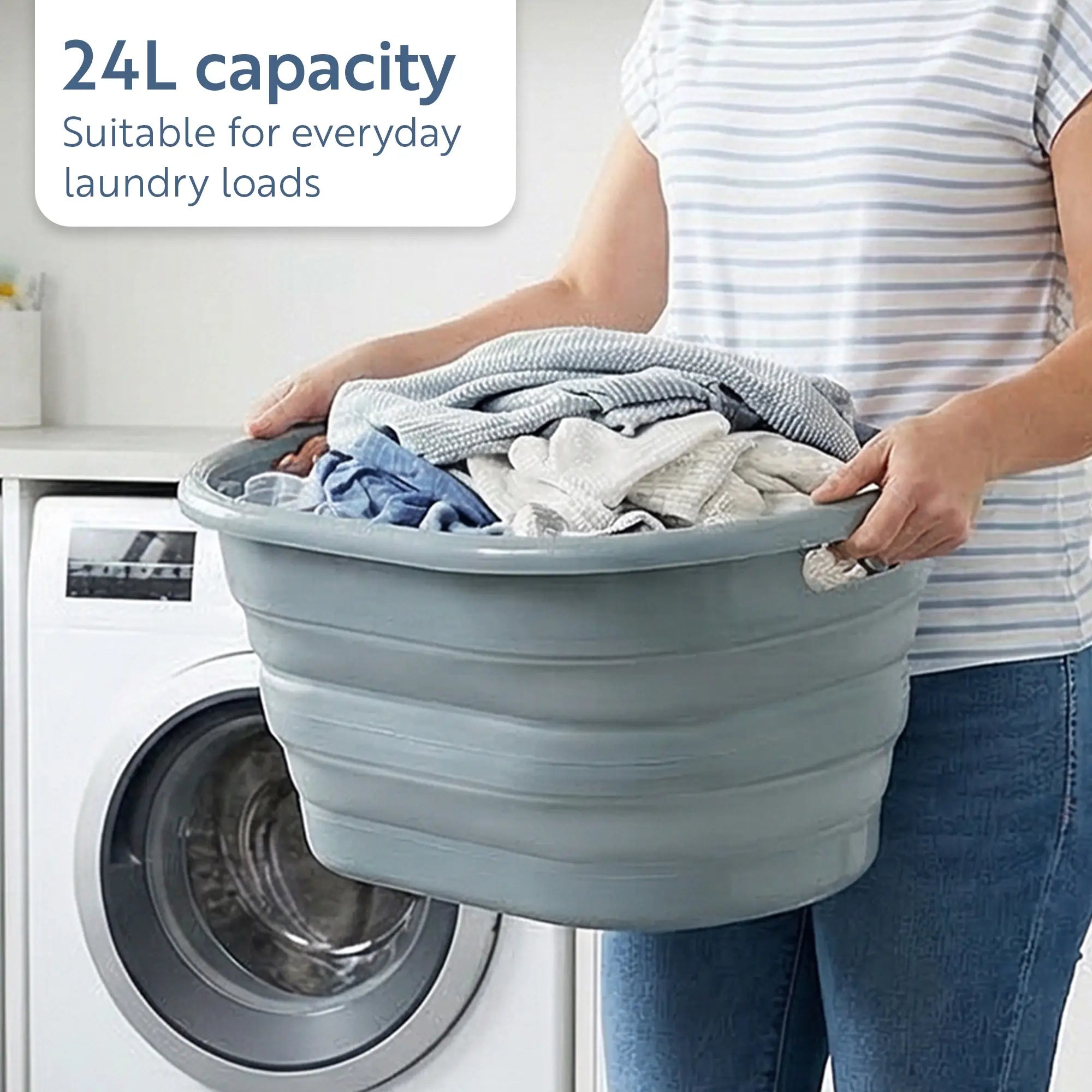 minky-collapsible-washing-basket-24l-space-saving-laundry-basket image 3