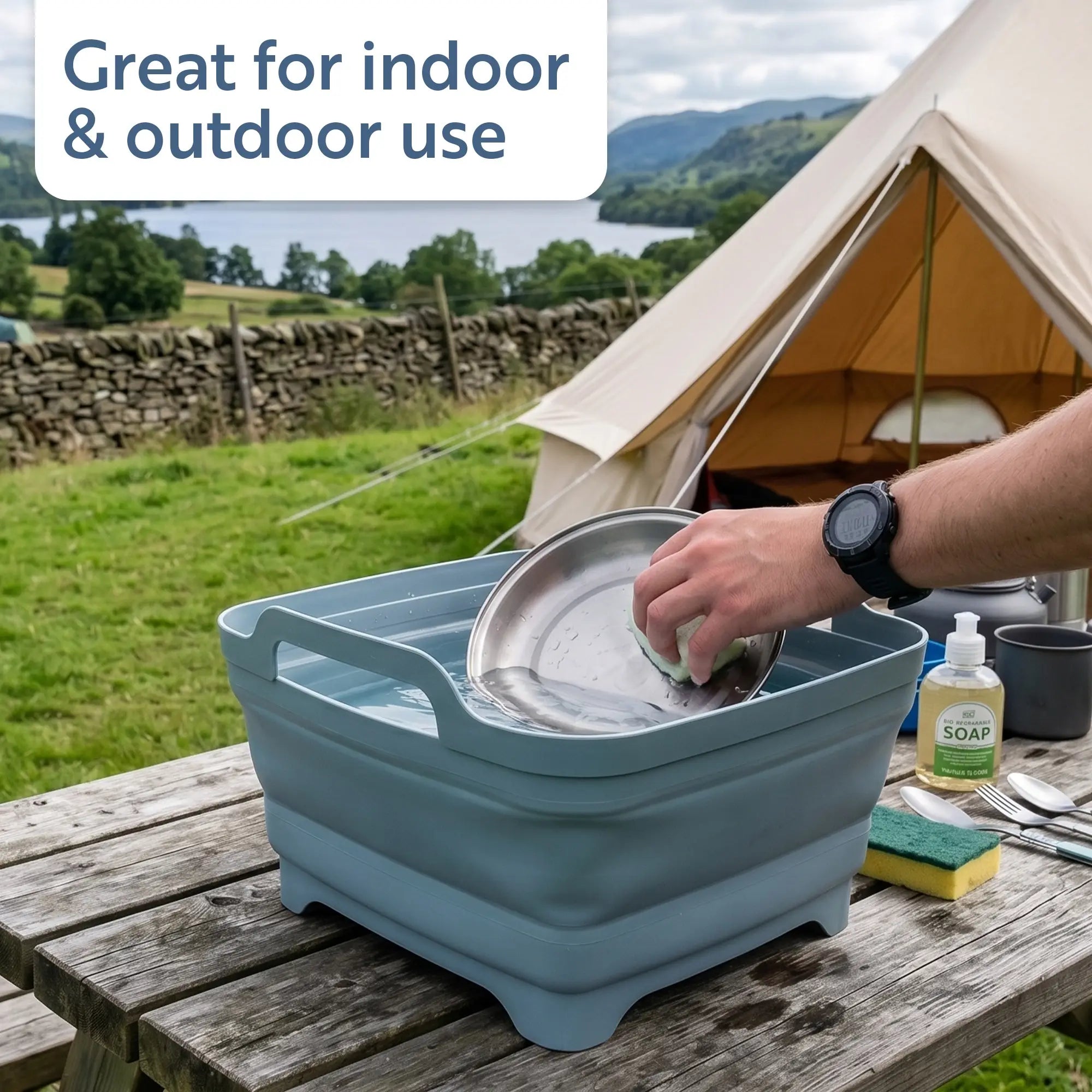 minky-collapsible-washing-up-bowl-with-plug-9l-space-saving image 8
