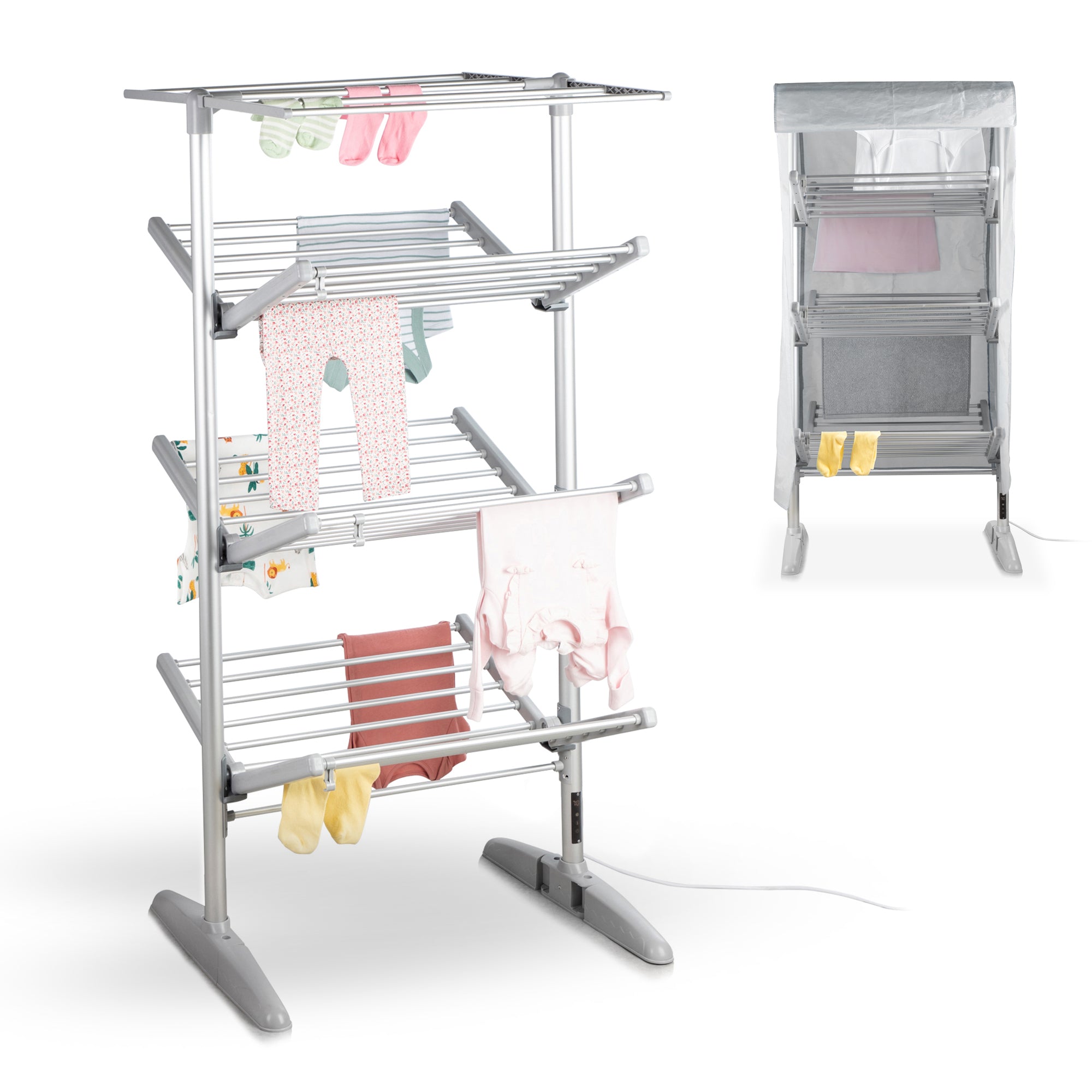 minky-suredri-4-tier-heated-clothes-airer-with-cover-23m-capacity image 1