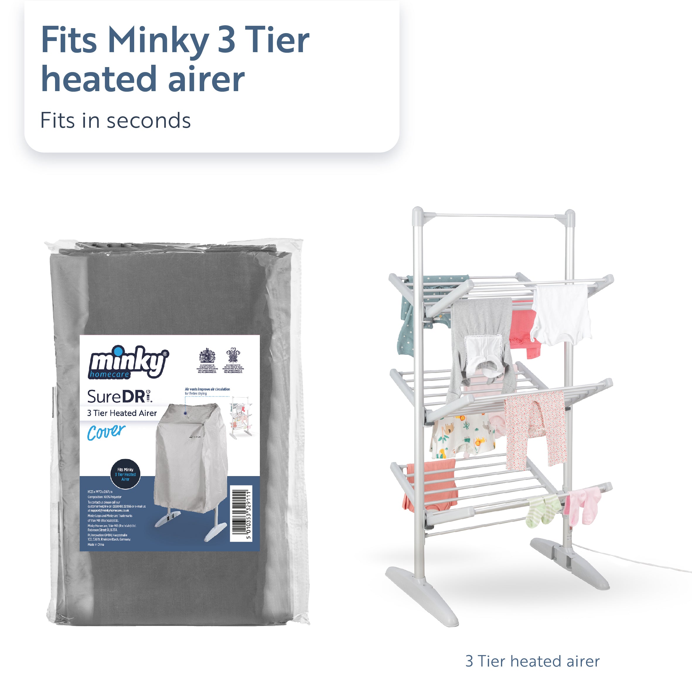 minky-suredri-3-tier-heated-airer-cover-heat-retaining-drying-cover image 2