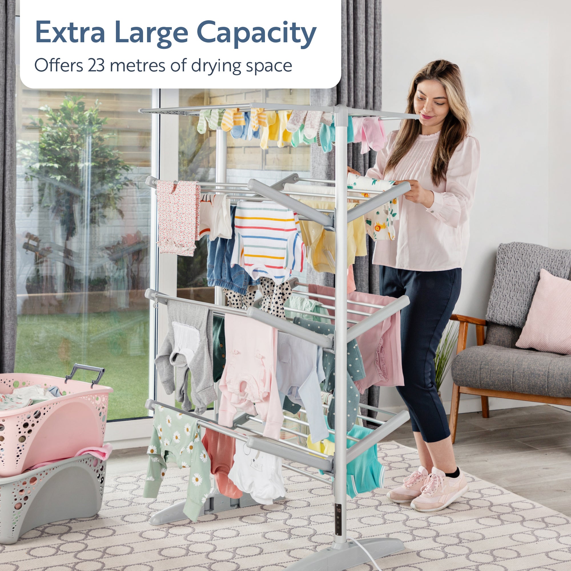 minky-suredri-4-tier-heated-clothes-airer-with-cover-23m-capacity image 4