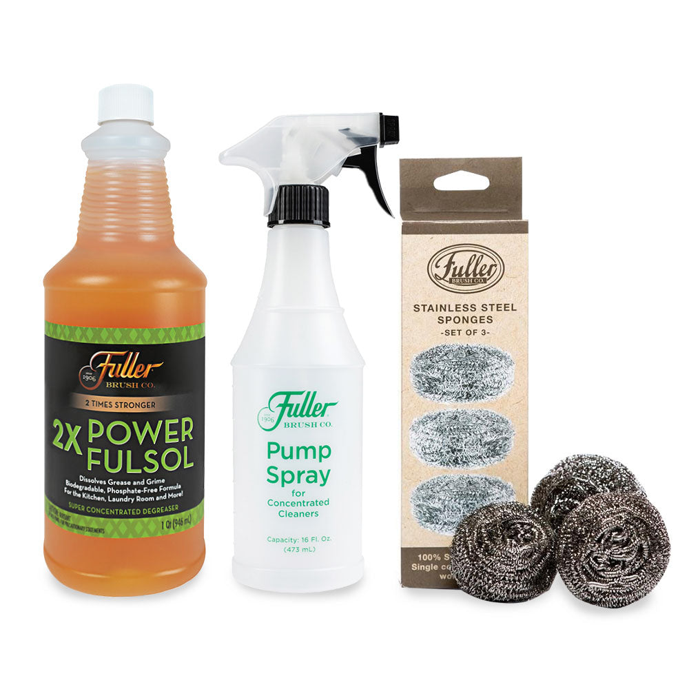 fuller-brush-2x-power-fulsol-fuller-spray-bottle-stainless-steel-scrubbers image 1
