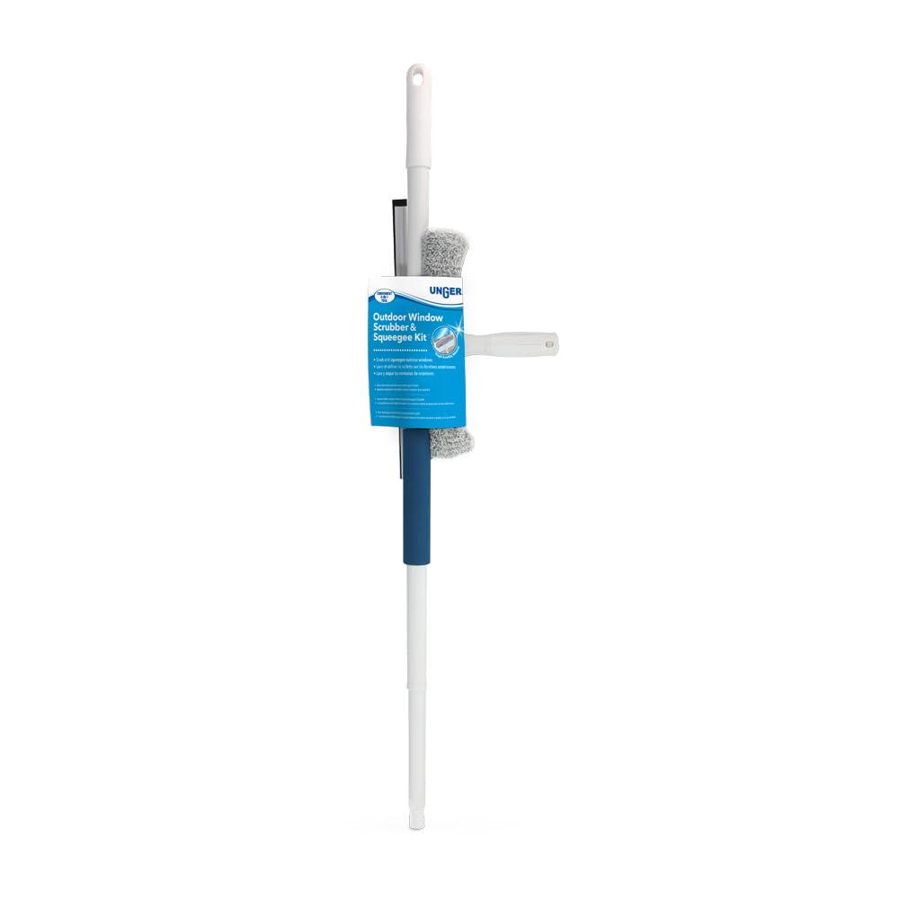 unger-window-washing-kit-3-in-1-scrubber-squeegee-5ft-pole-for-professional-stre image 2