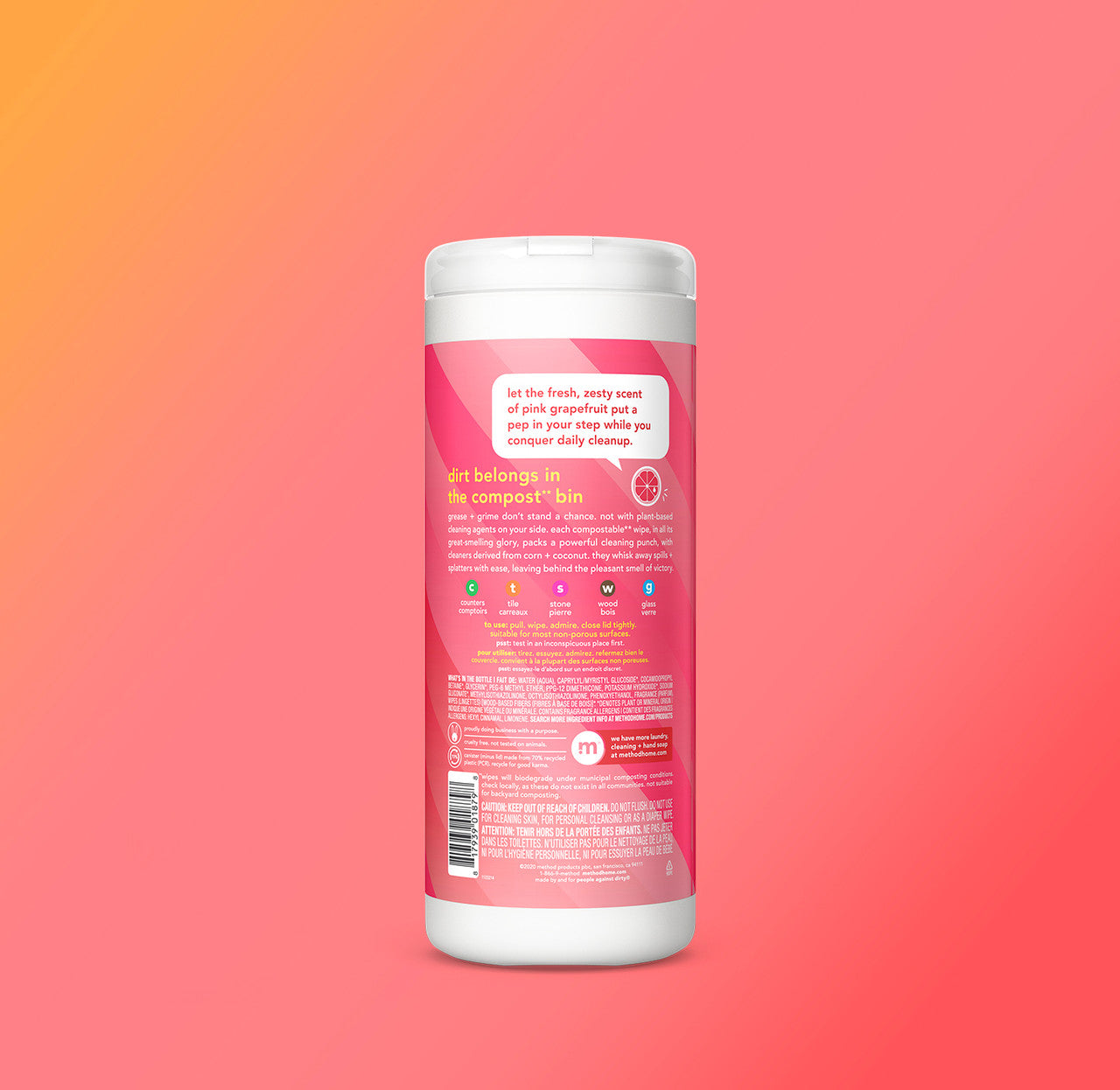 method-all-purpose-cleaning-wipes-pink-grapefruit-30-count image 3