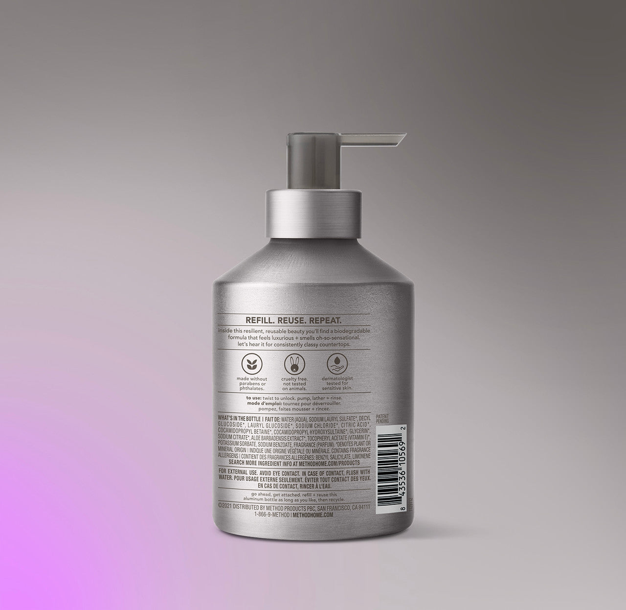 method-gel-hand-wash-violet-lavender-12-fl-oz-recyclable-aluminum-bottle image 3