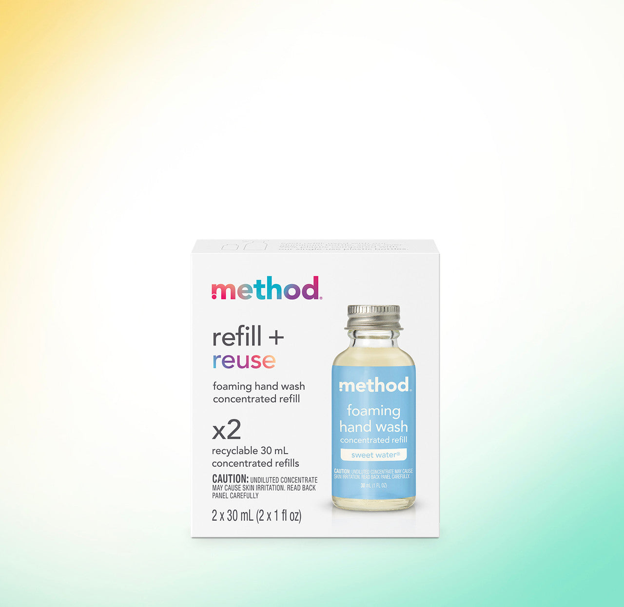 method-foaming-hand-wash-2-pack-concentrated-refill-sweet-water-2-x-1-fl-oz image 2