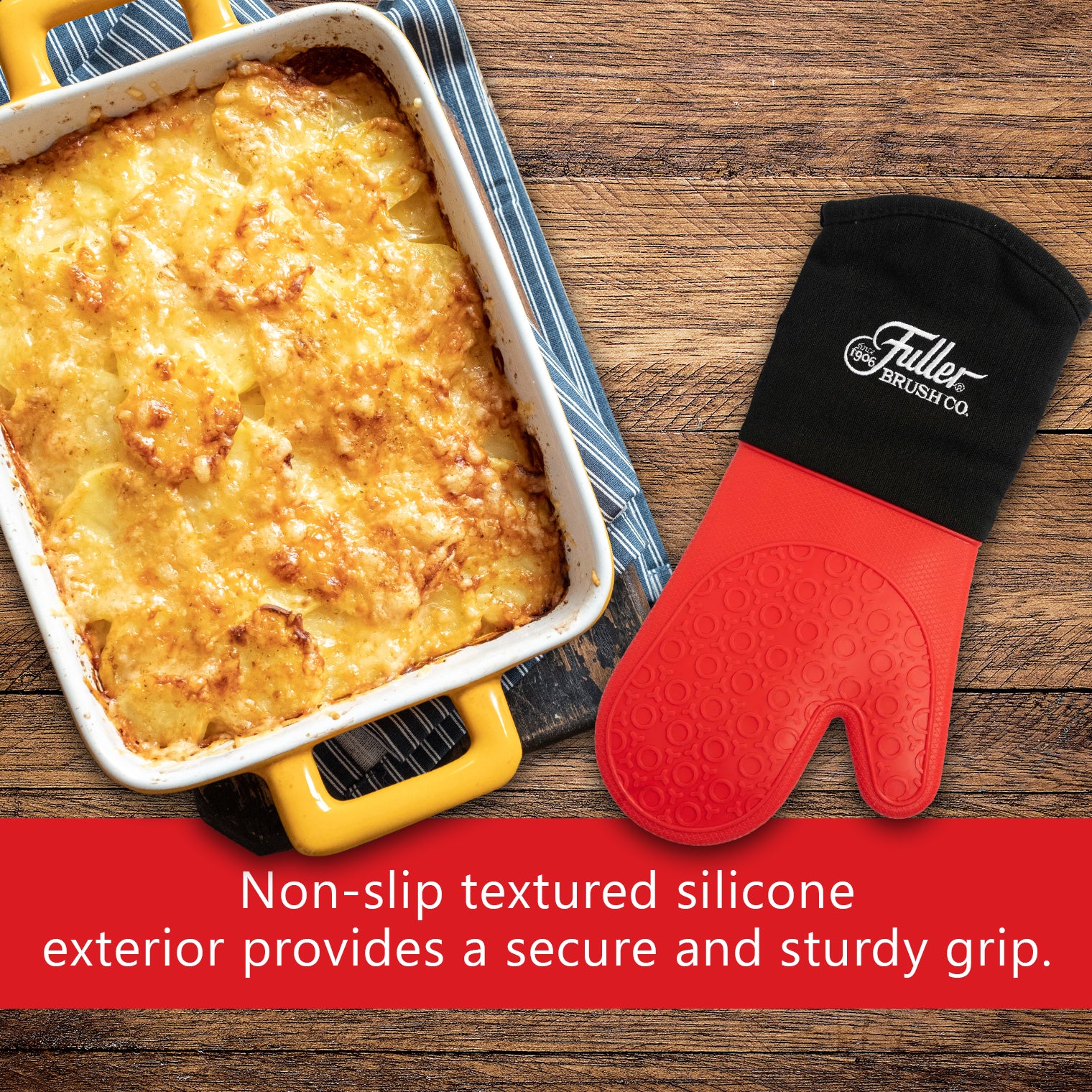 fuller-brush-silicone-oven-glove-heat-resistant-to-500-f-extra-long-14-5-inch image 3