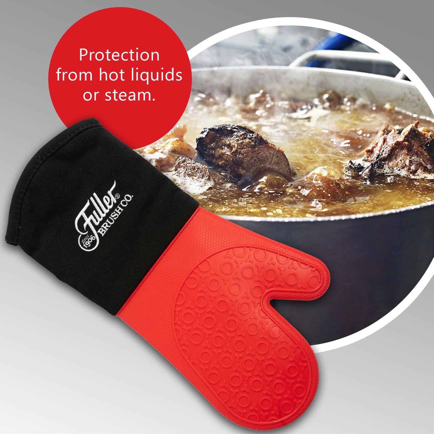 fuller-brush-silicone-oven-glove-heat-resistant-to-500-f-extra-long-14-5-inch image 4