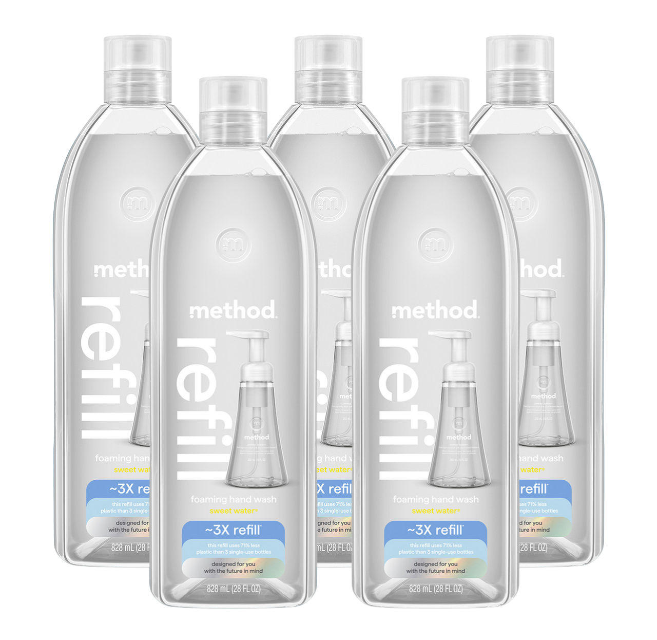 method-sweet-water-foaming-hand-wash-refill-5-count-bundle-140-fl-oz-total image 1