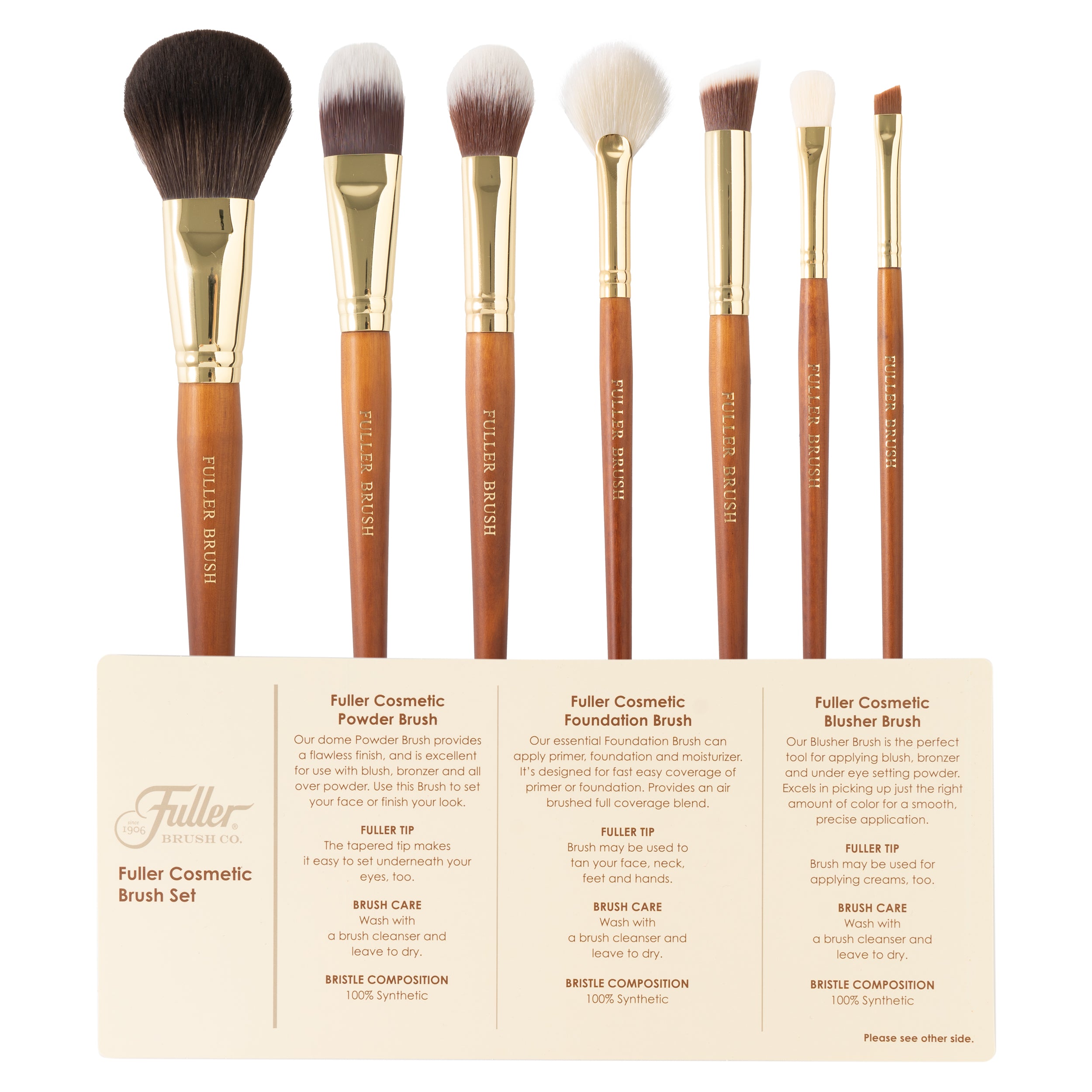 fuller-brush-stanhome-cosmetic-brush-set-with-case-7-professional-makeup-brushes image 8