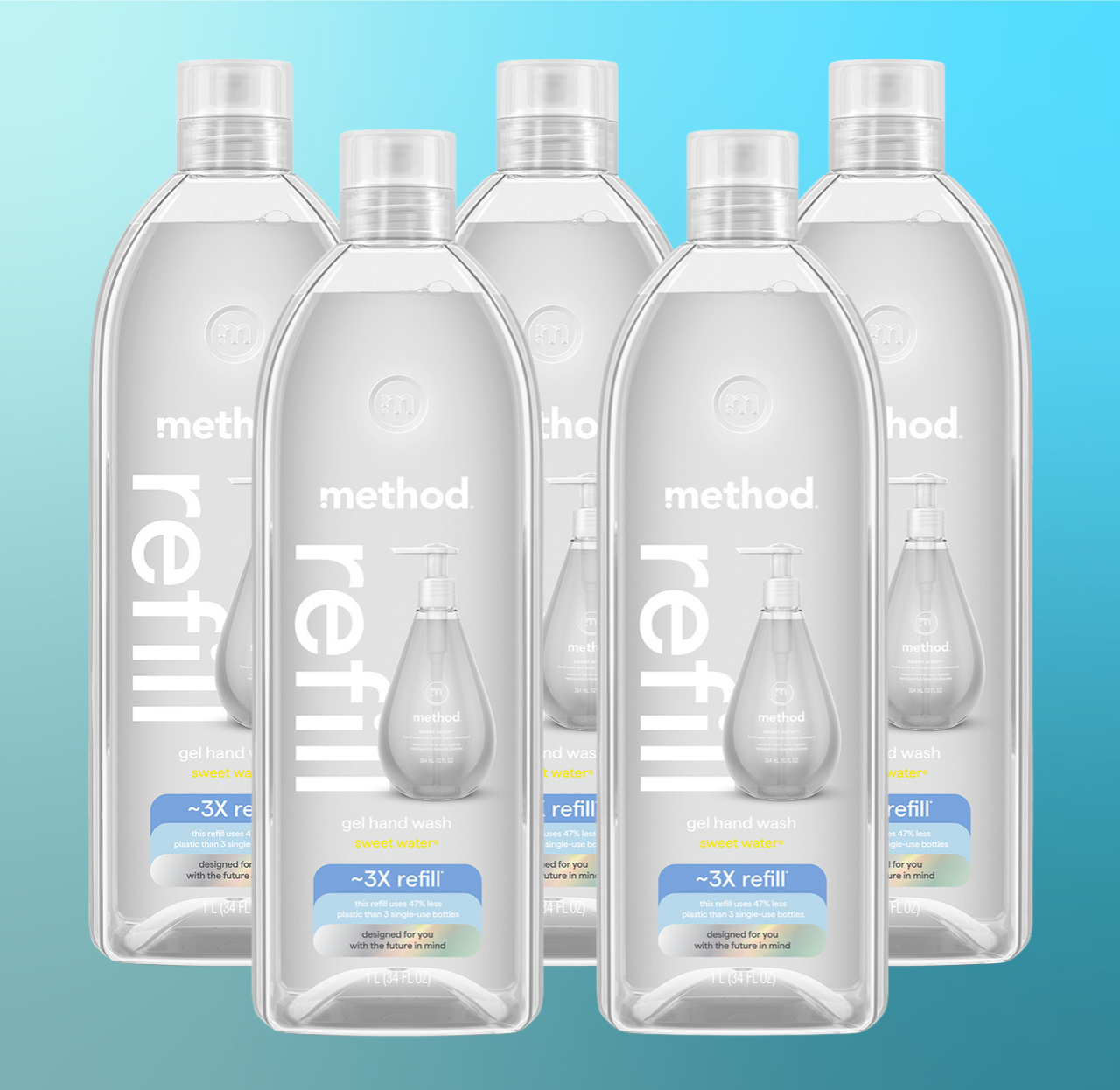 method-sweet-water-gel-hand-wash-refill-5-count-bundle-170-fl-oz image 2