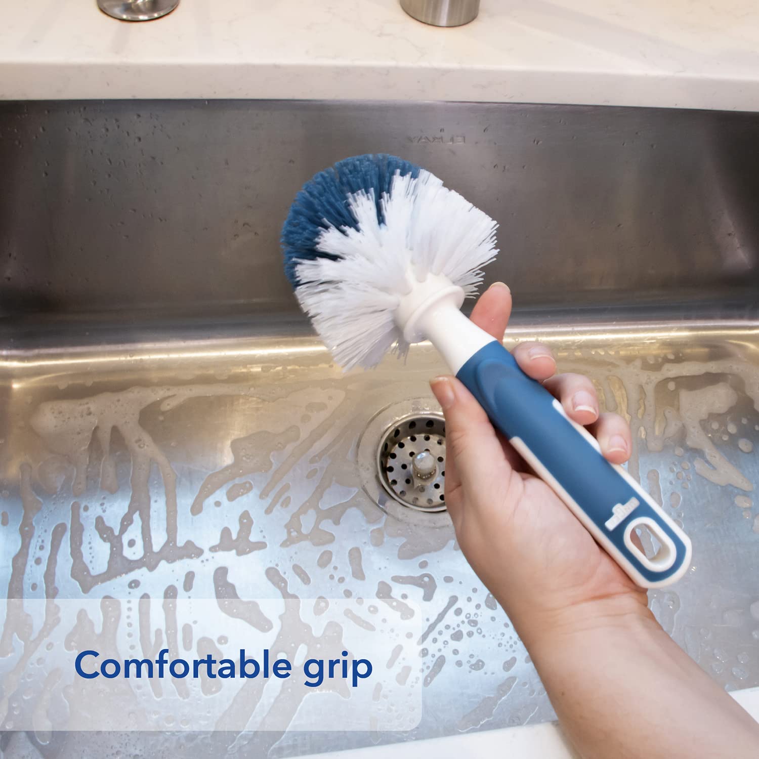 unger-sink-and-dish-scrub-brush-ergonomic-handle-with-non-scratch-bristles-for-k image 2
