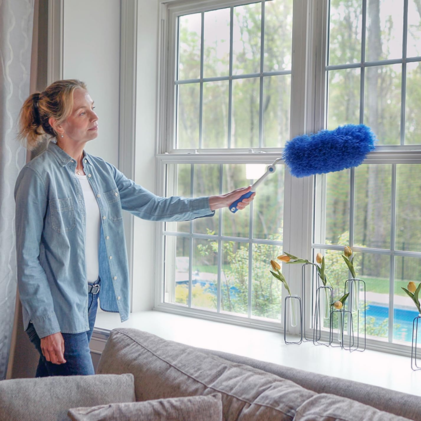 unger-connect-and-clean-microfiber-duster-with-pivoting-handle-10-angle-adjustab image 3