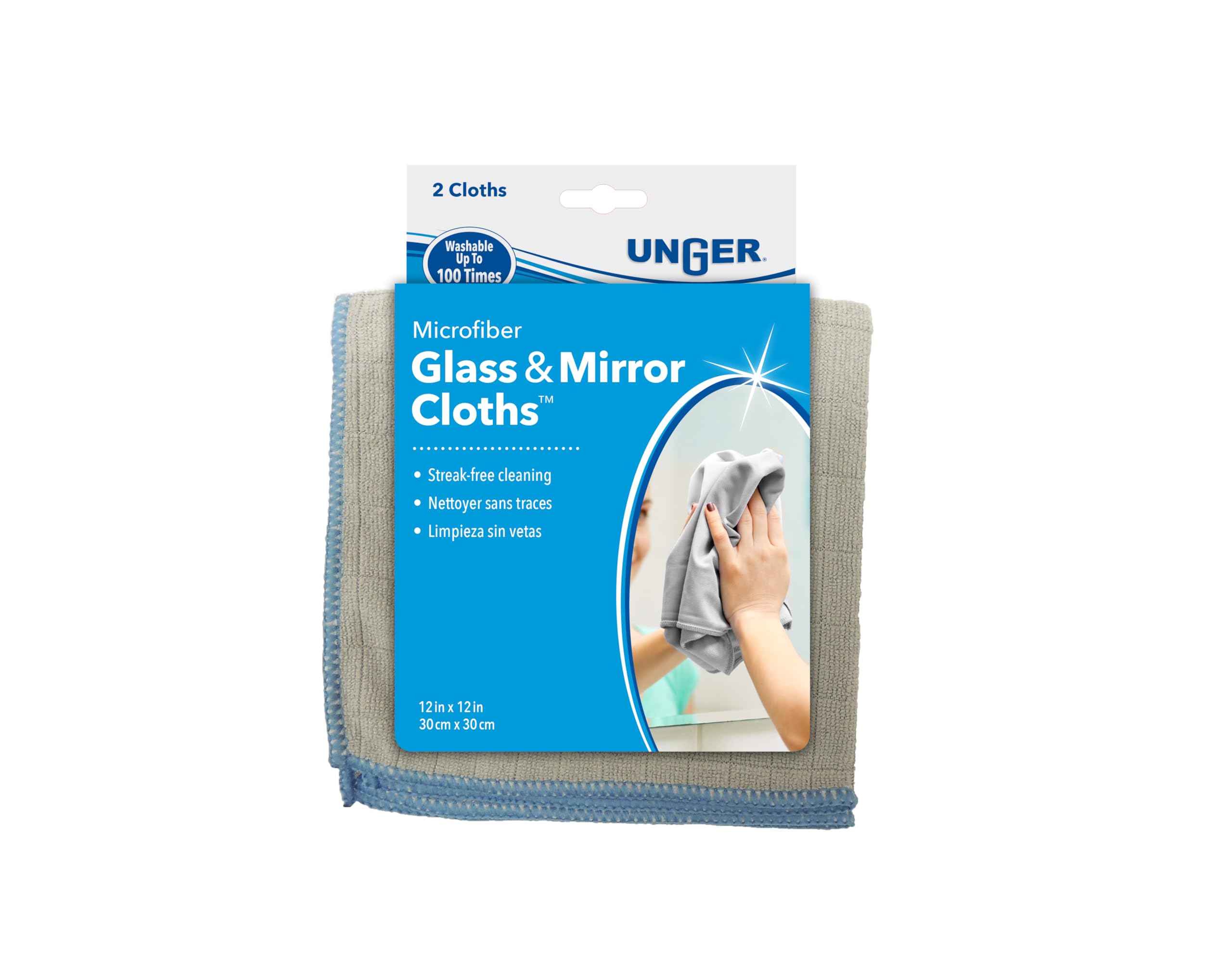 unger-12-x-12-microfiber-glass-and-mirror-cloths-2-pack-streak-free-wet-dry-clea image 6