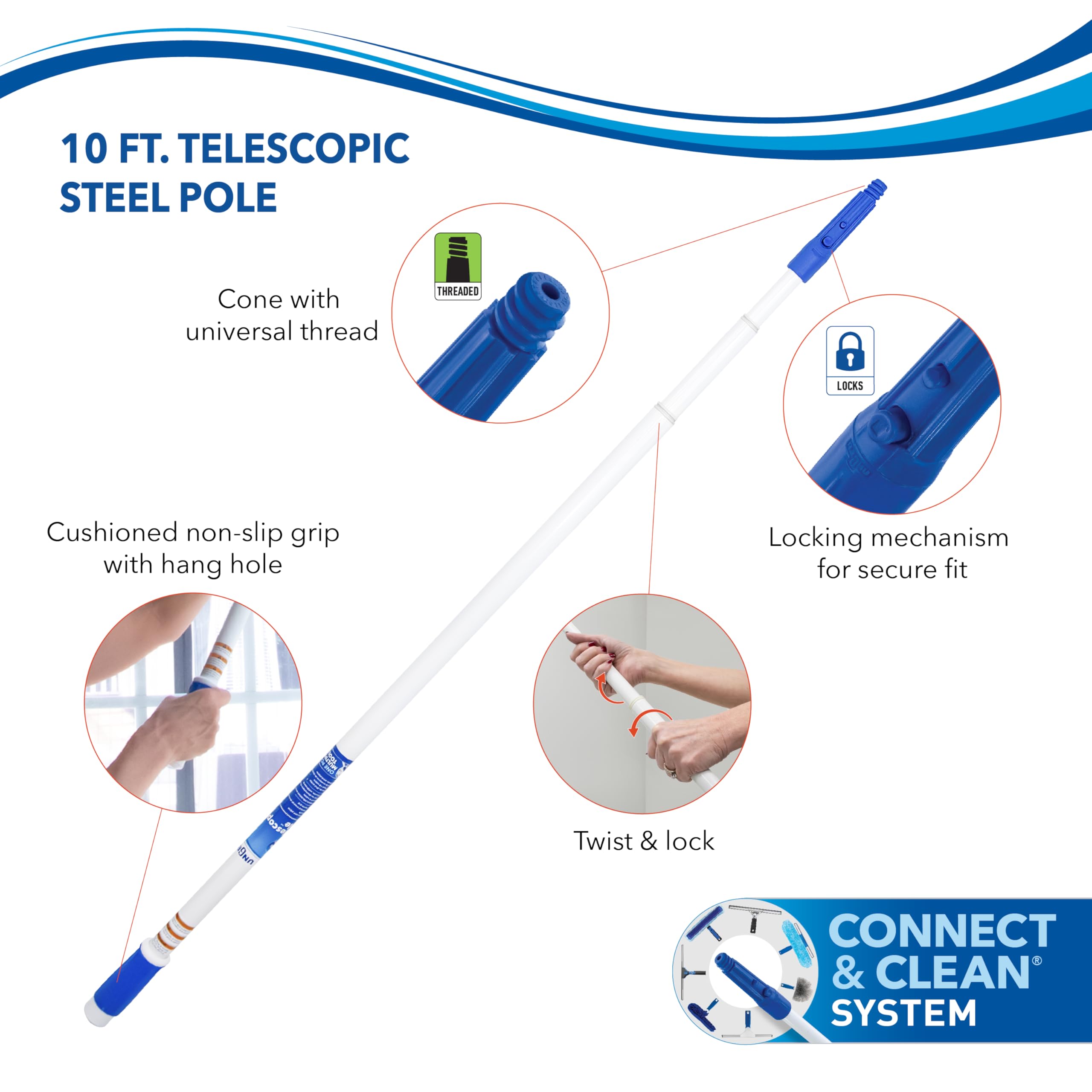 unger-10-steel-telescopic-pole-connect-clean-compatible-universal-threaded-for-h image 7