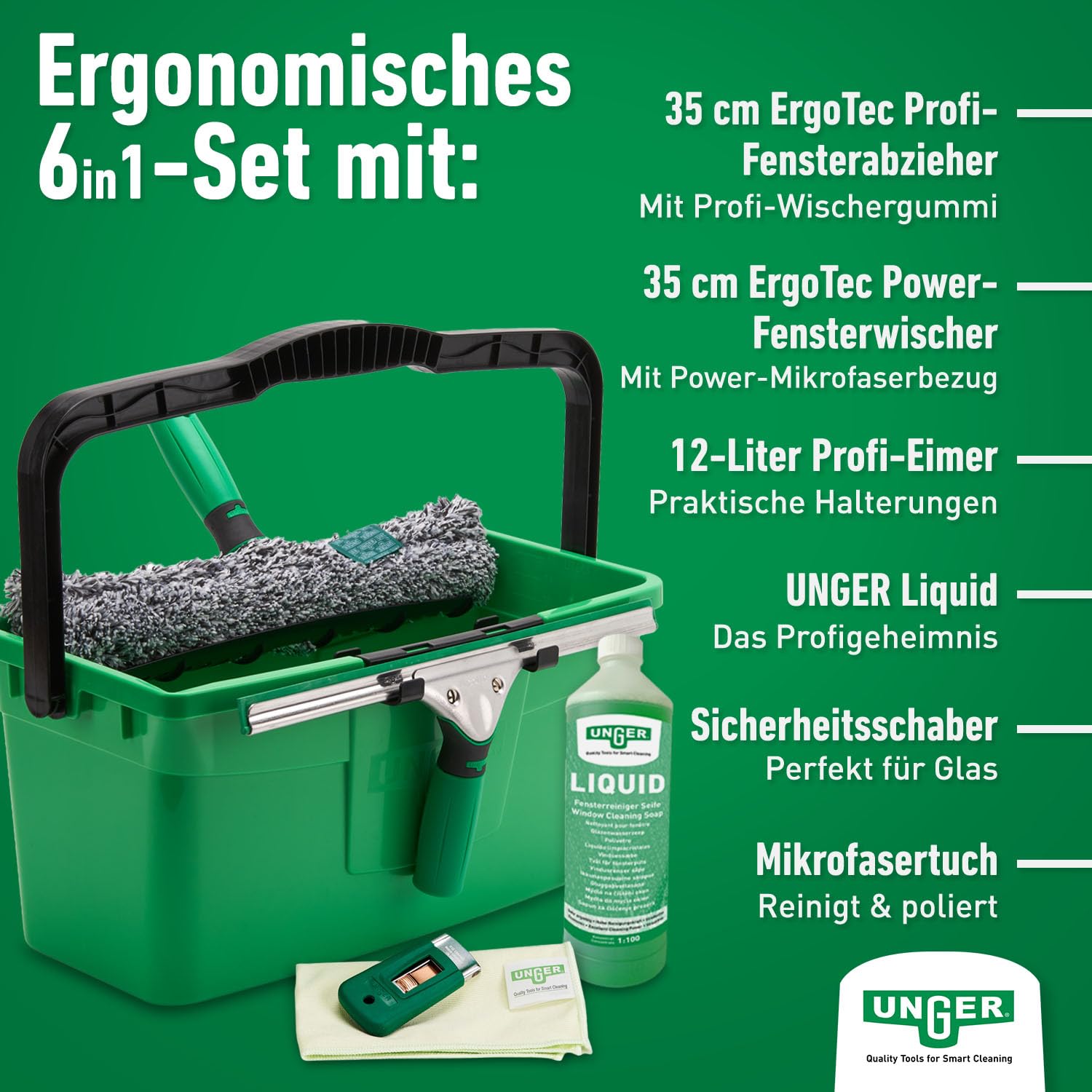 unger-ak015-pro-window-cleaning-kit-with-power-washer-ergotec-squeegee-bucket-an image 2