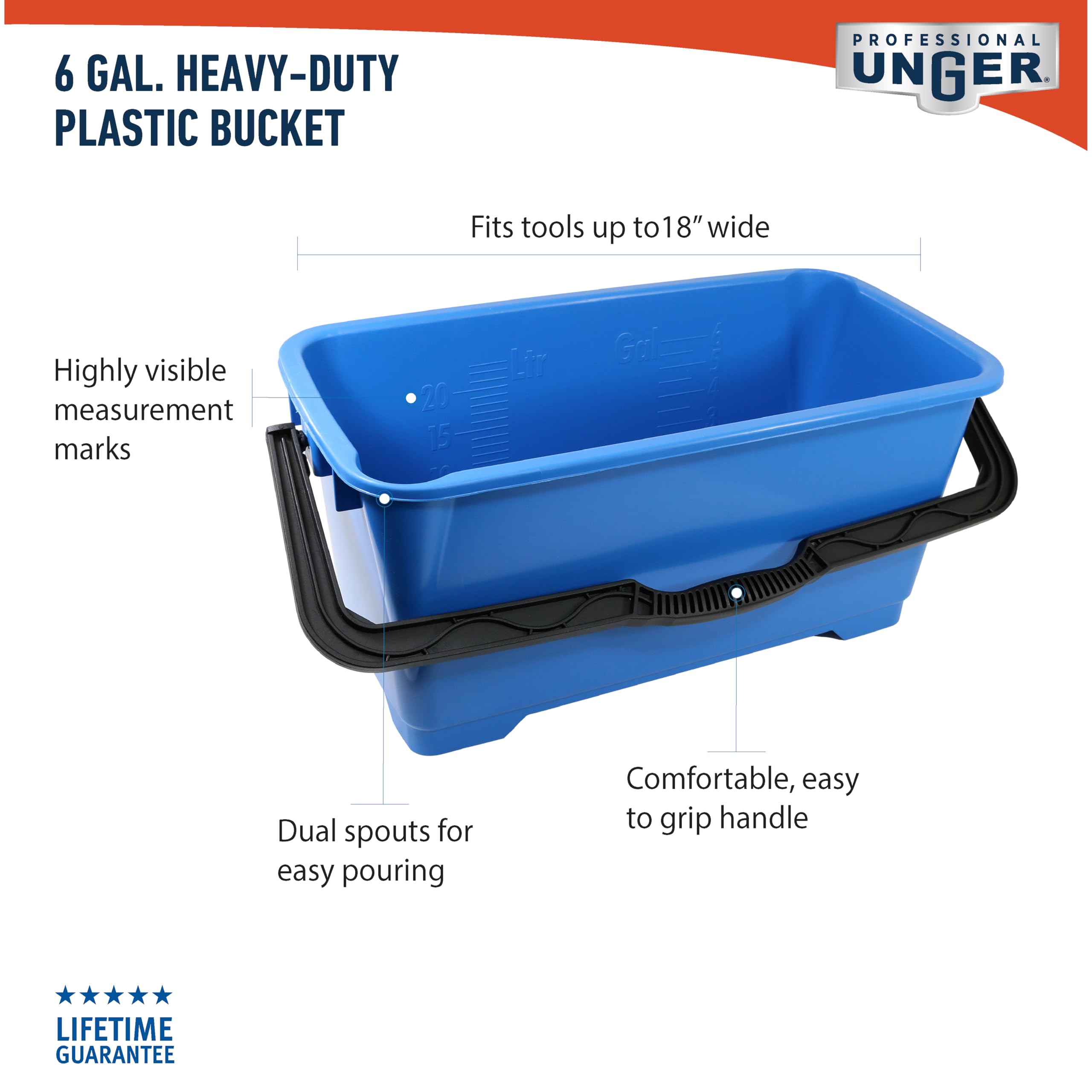unger-professional-6-gallon-heavy-duty-bucket-5-pack-rectangular-cleaning-bucket image 8