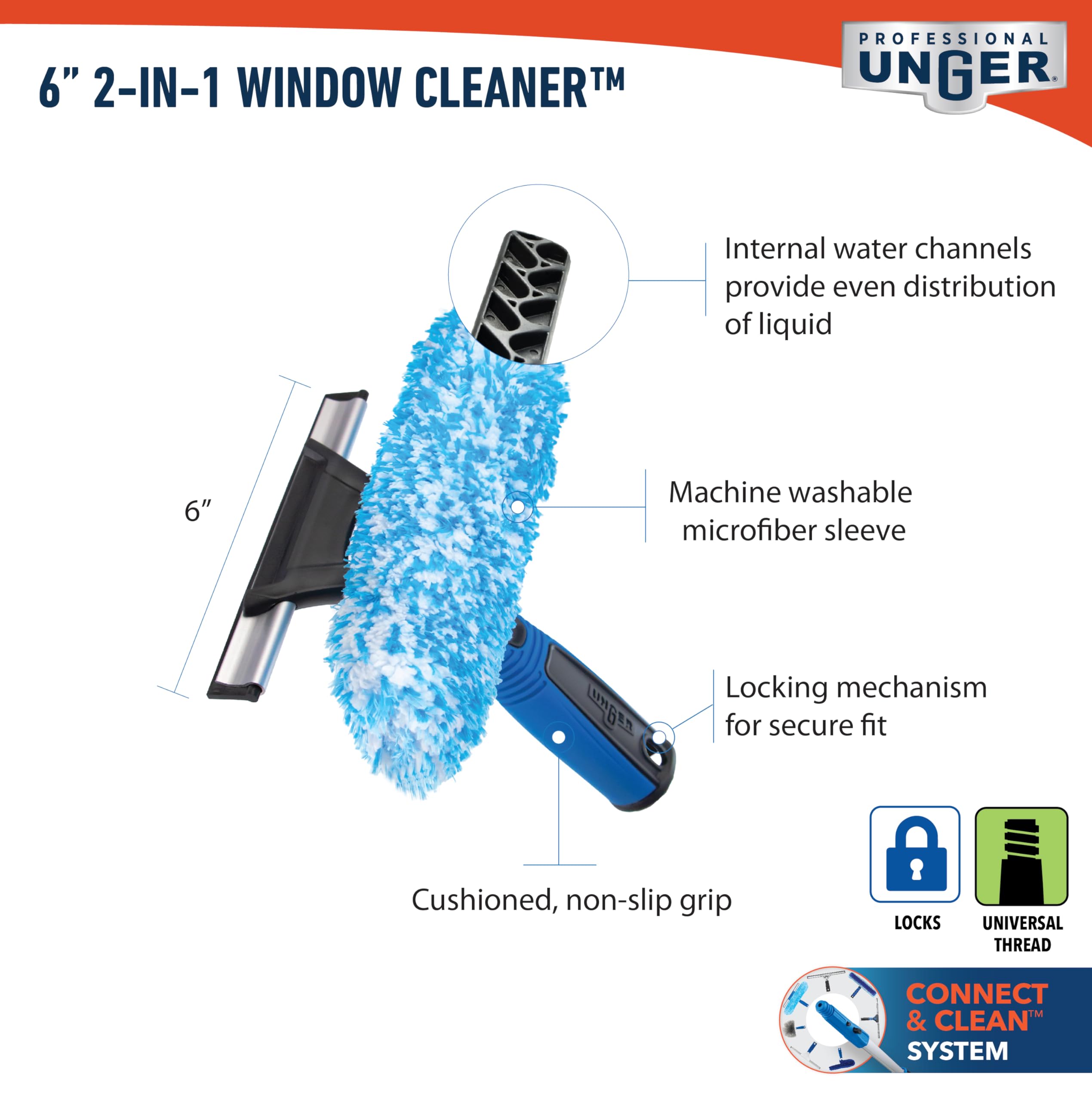 unger-professional-connect-clean-2-in-1-squeegee-and-scrubber-6-inch-stainless-s image 6