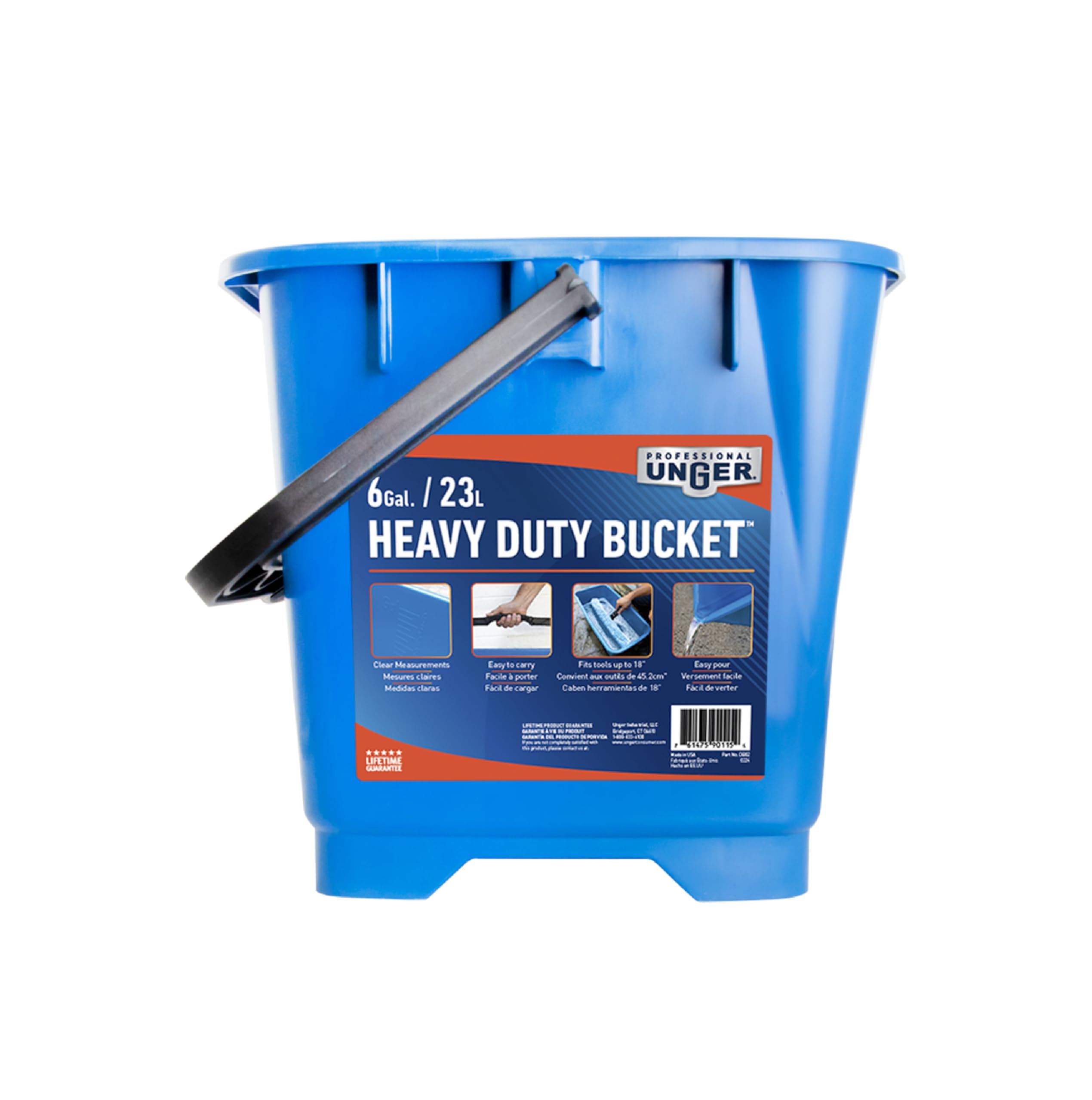 unger-professional-6-gallon-heavy-duty-bucket-5-pack-rectangular-cleaning-bucket image 2