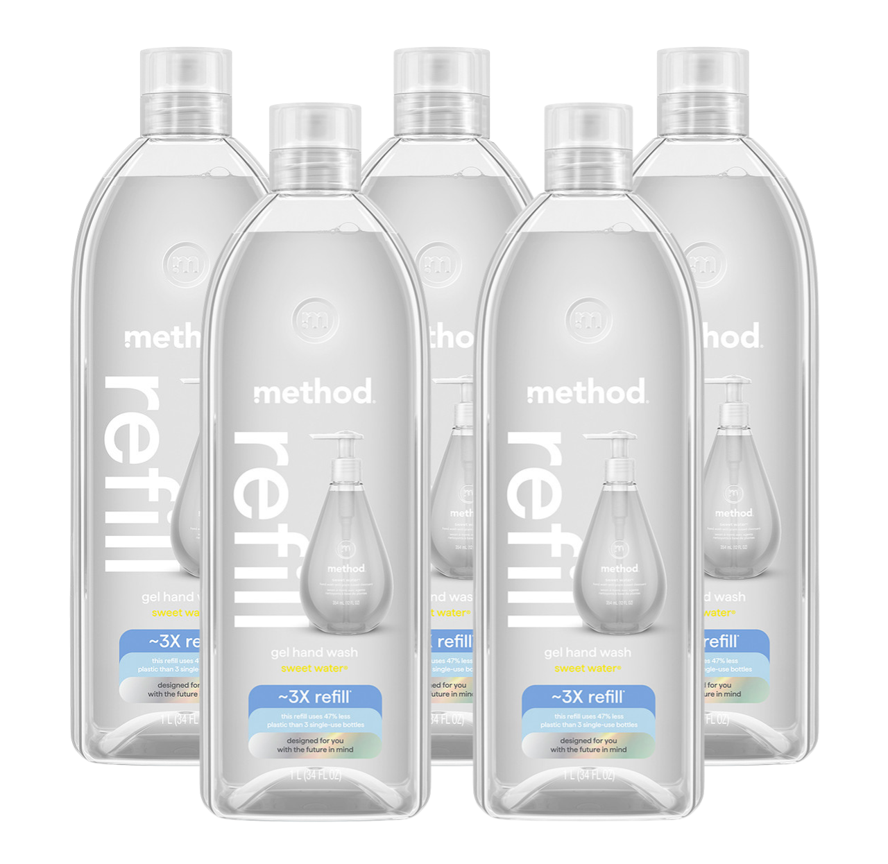 method-sweet-water-gel-hand-wash-refill-5-count-bundle-170-fl-oz image 1