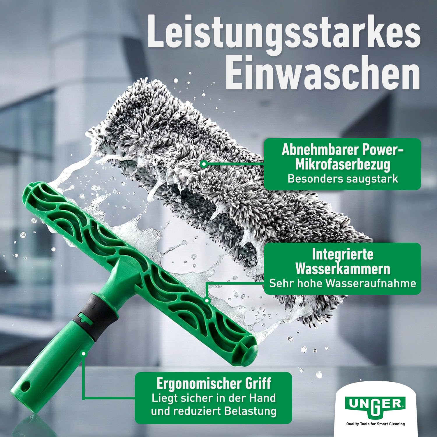 unger-ak015-pro-window-cleaning-kit-with-power-washer-ergotec-squeegee-bucket-an image 5