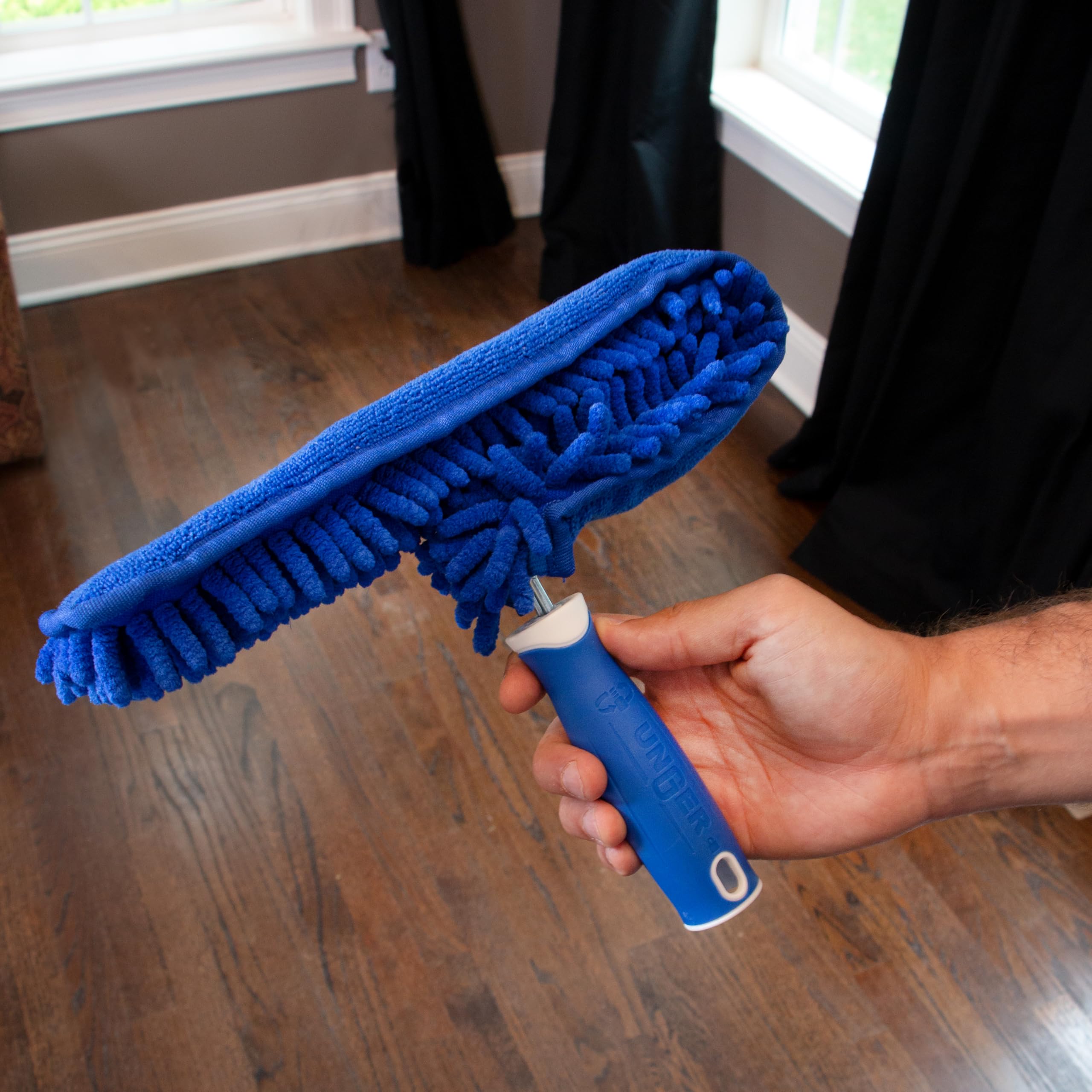 unger-connect-clean-microfiber-ceiling-fan-duster-with-patented-c-shape image 2