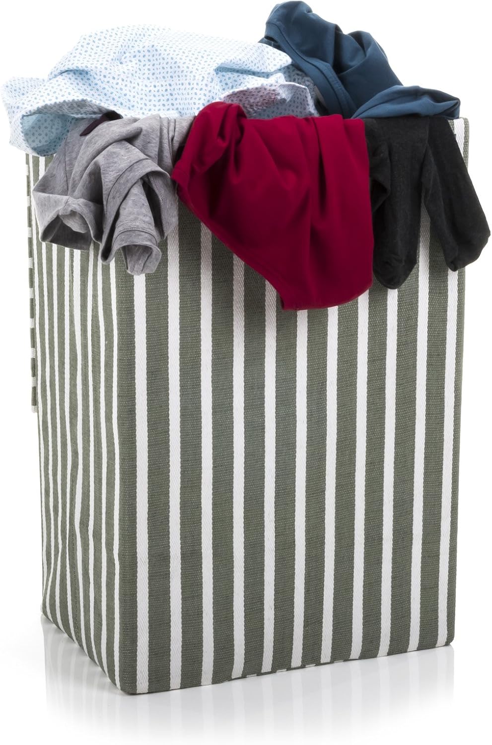 minky-72l-laundry-hamper-basket-green-stripe-40x30x60-cm image 3