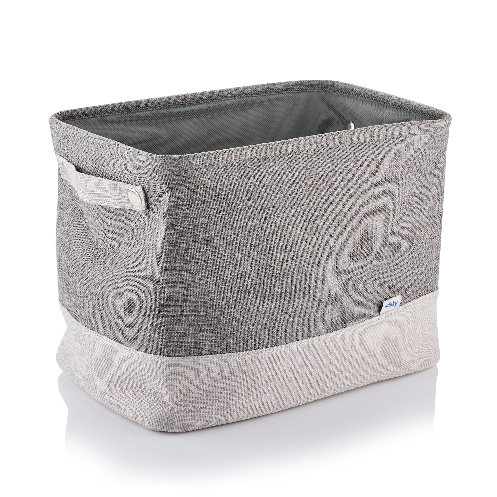 minky-small-fabric-laundry-basket-27l-collapsible-storage-bin-with-handles image 1