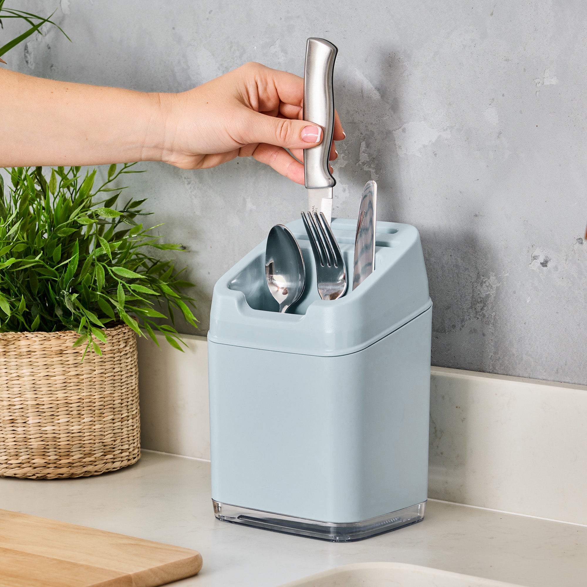 minky-utensil-caddy-with-removable-drip-tray-and-knife-slots image 3