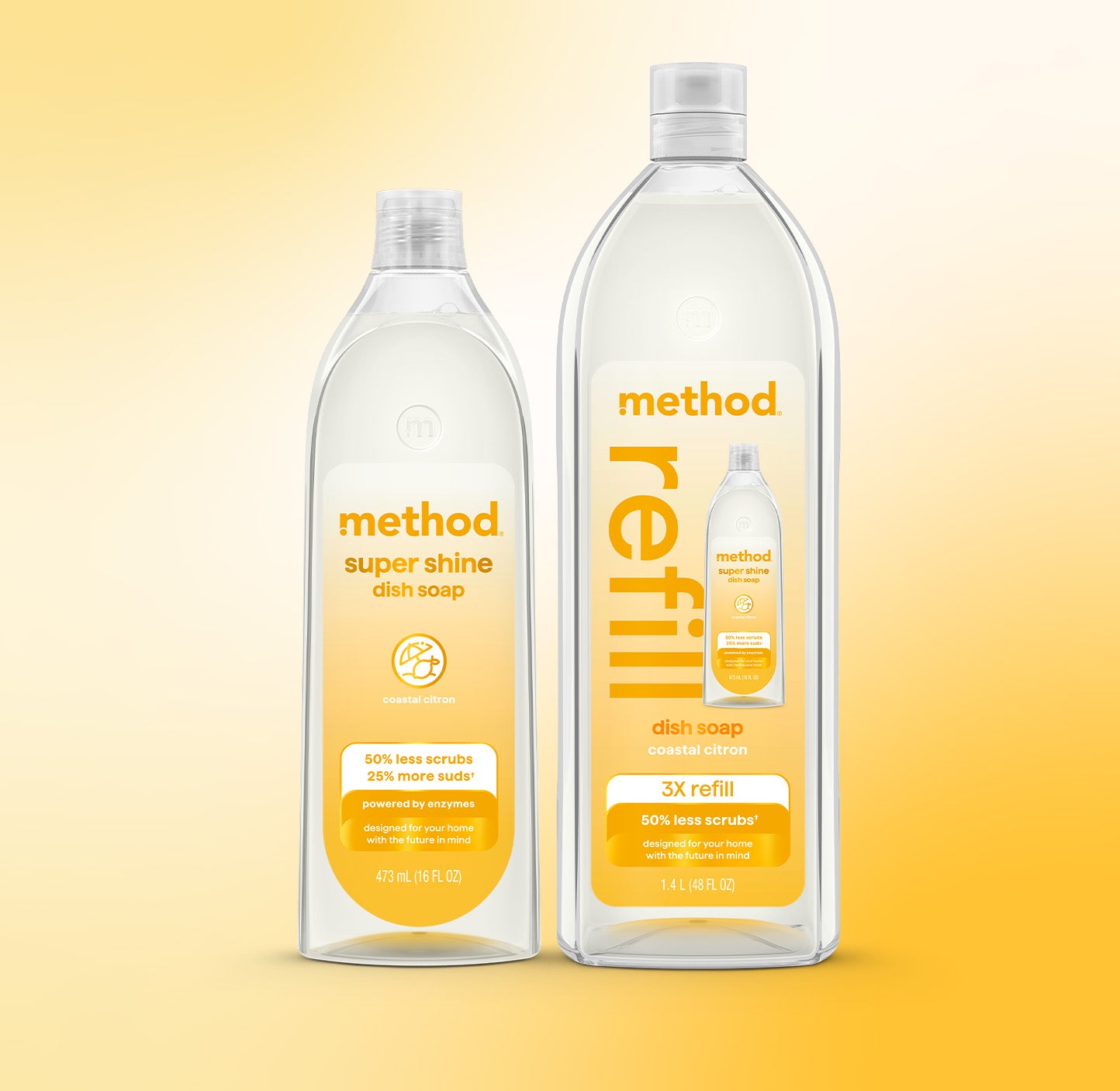 method-super-shine-liquid-dish-soap-starter-set-coastal-citron-64-fl-oz-16-oz-48 image 2