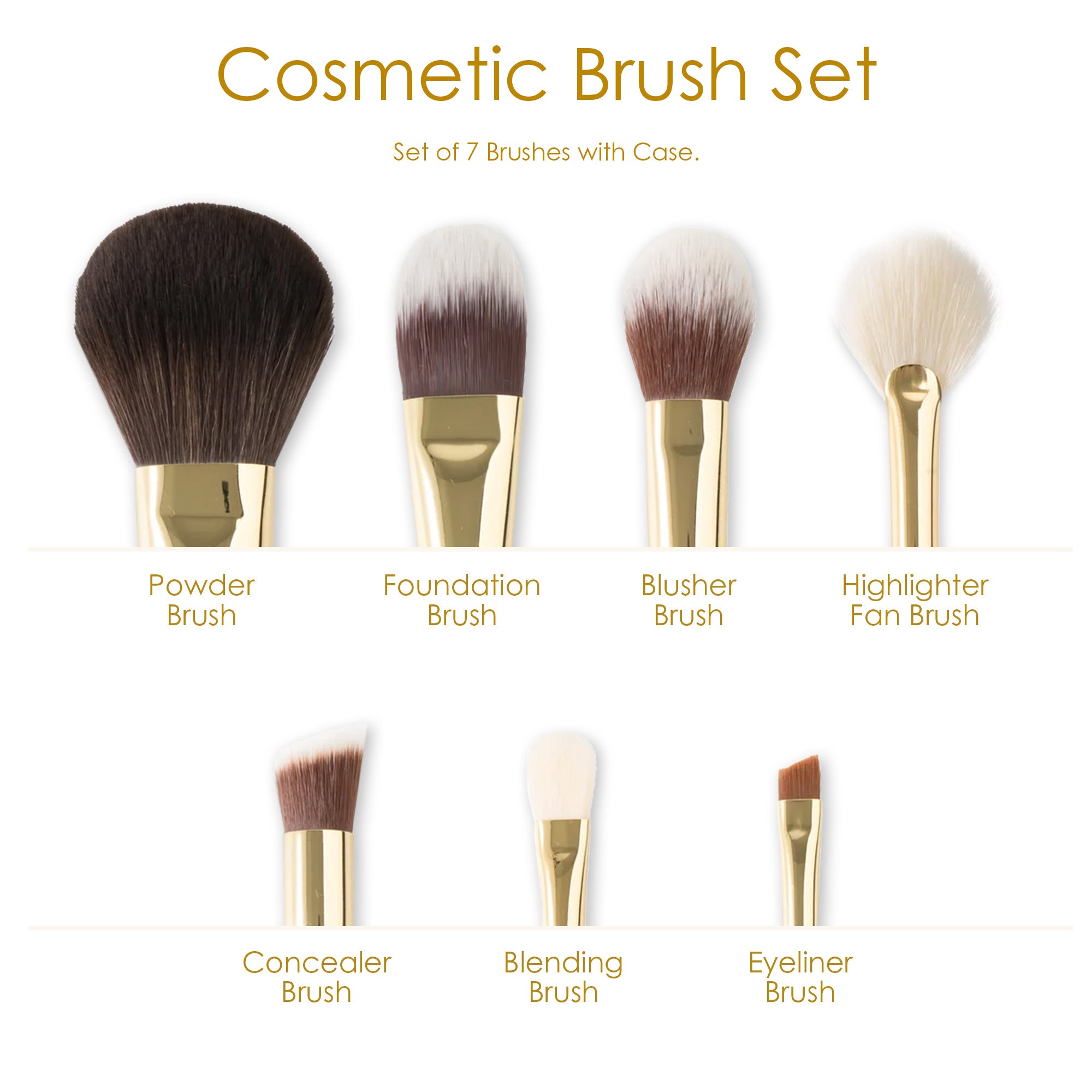 fuller-brush-stanhome-cosmetic-brush-set-with-case-7-professional-makeup-brushes image 7