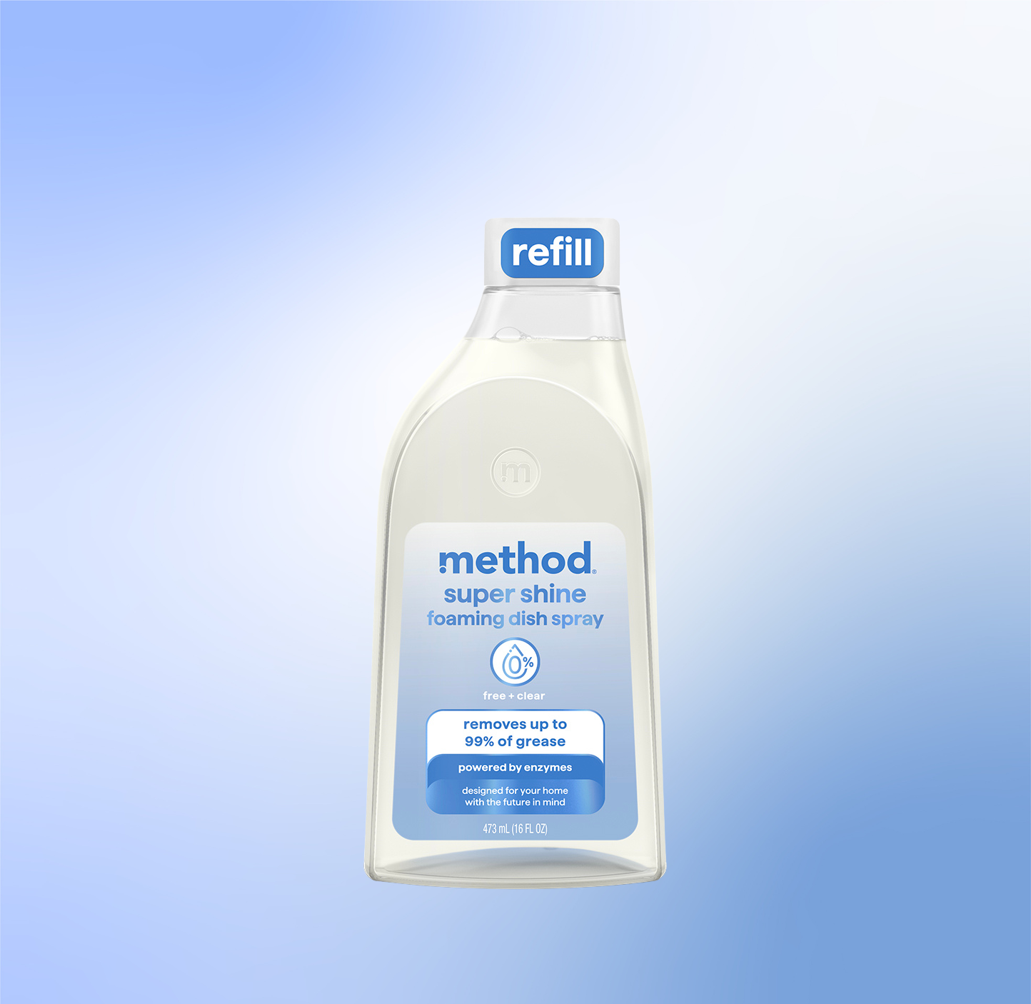 method-super-shine-foaming-dish-spray-refill-free-clear-16-fl-oz-enzyme-powered- image 2