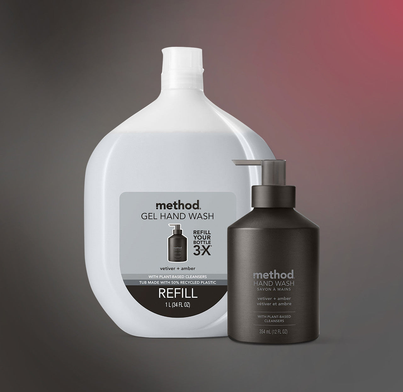 method-gel-hand-wash-vetiver-amber-12-fl-oz-refillable-aluminum-bottle image 4