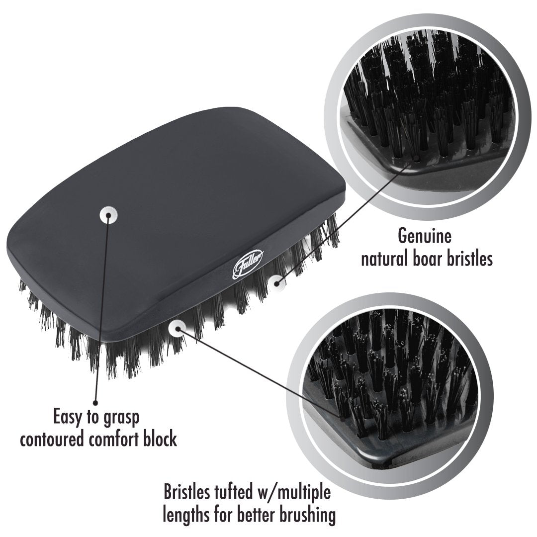 fuller-brush-military-hairbrush-with-genuine-natural-boar-bristles-graphite-gray image 5