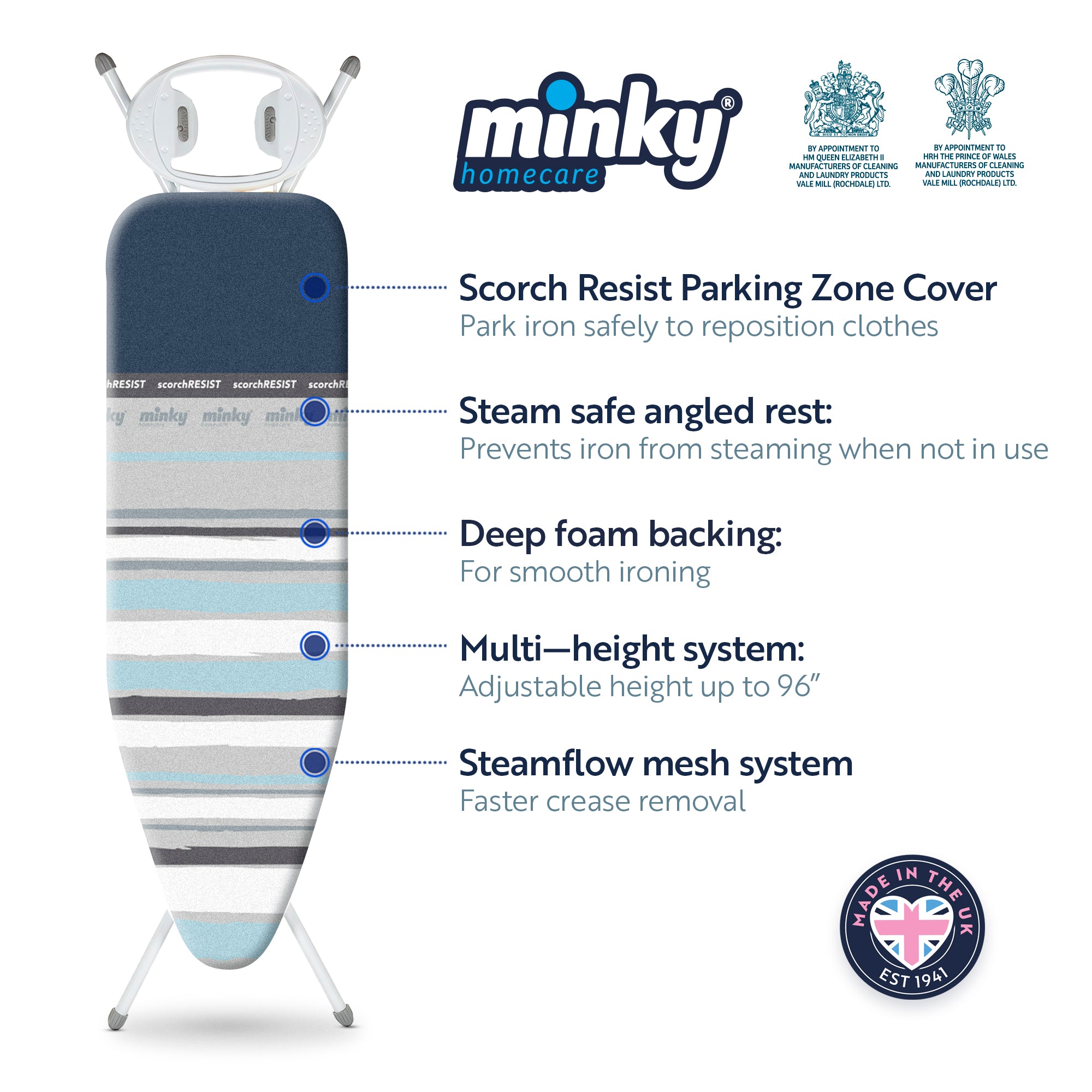 minky-premium-ironing-board-122x38cm-with-cover-included image 3