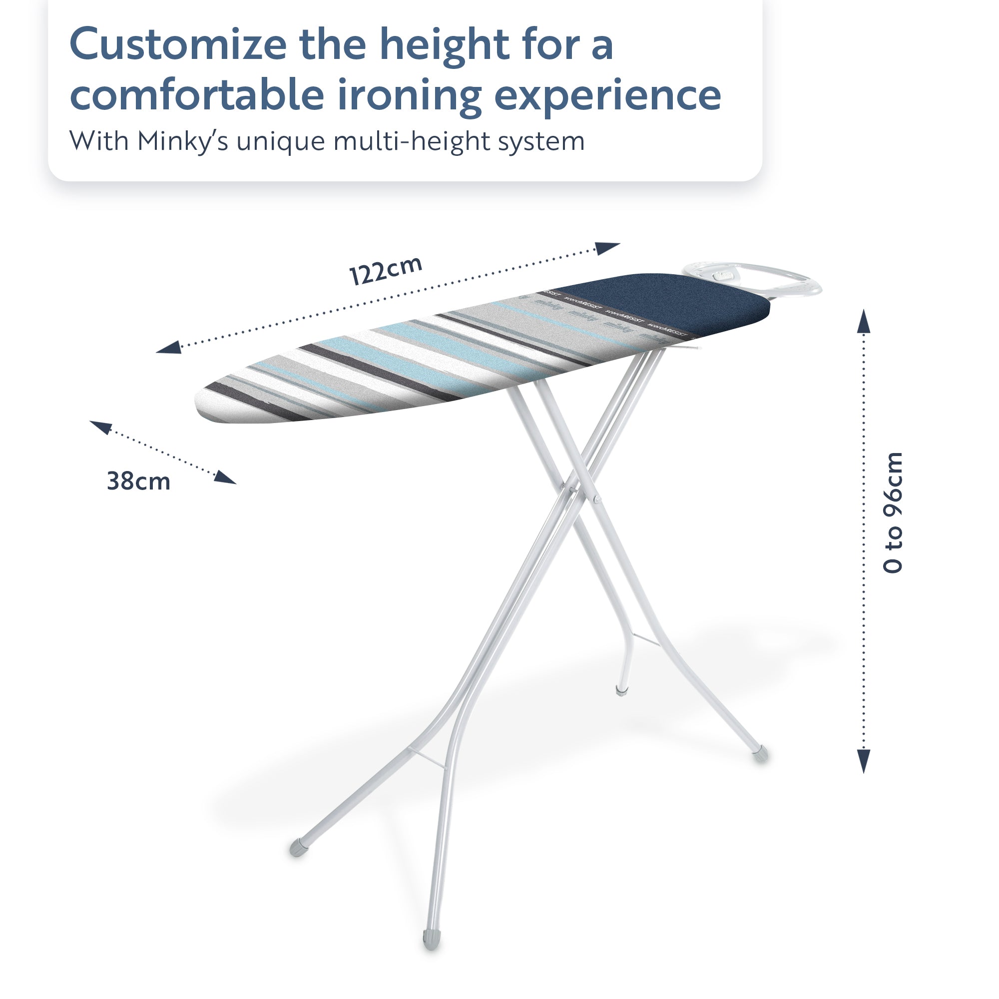 minky-premium-ironing-board-122x38cm-with-cover-included image 2