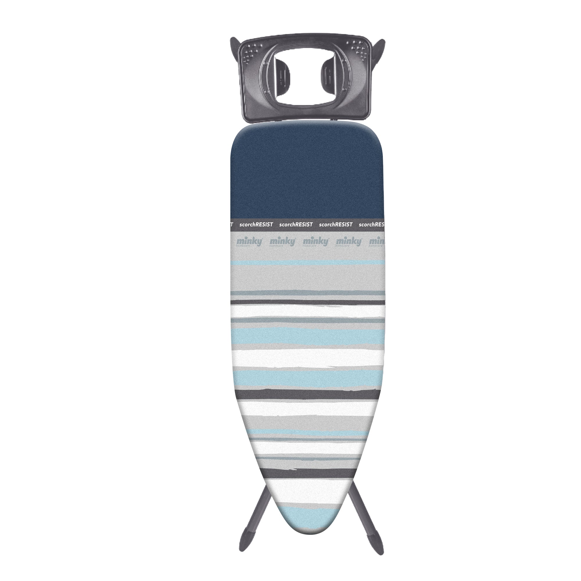 minky-aerial-plus-ironing-board-122-x-43cm-adjustable-height-with-scorch-resista image 1