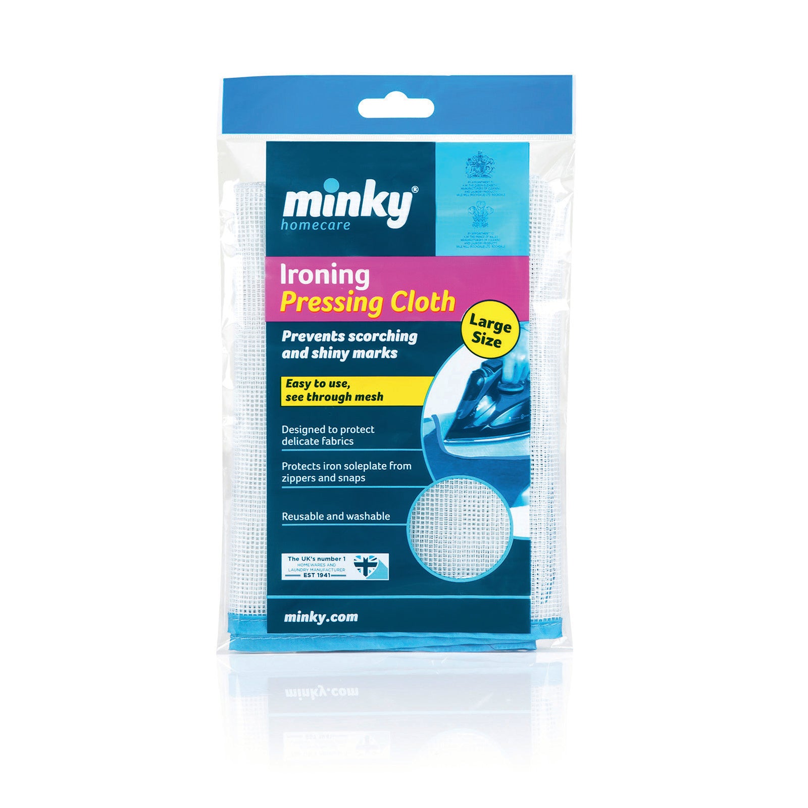 minky-ironing-pressing-cloth-see-through-protective-mesh-59-x-40cm image 1