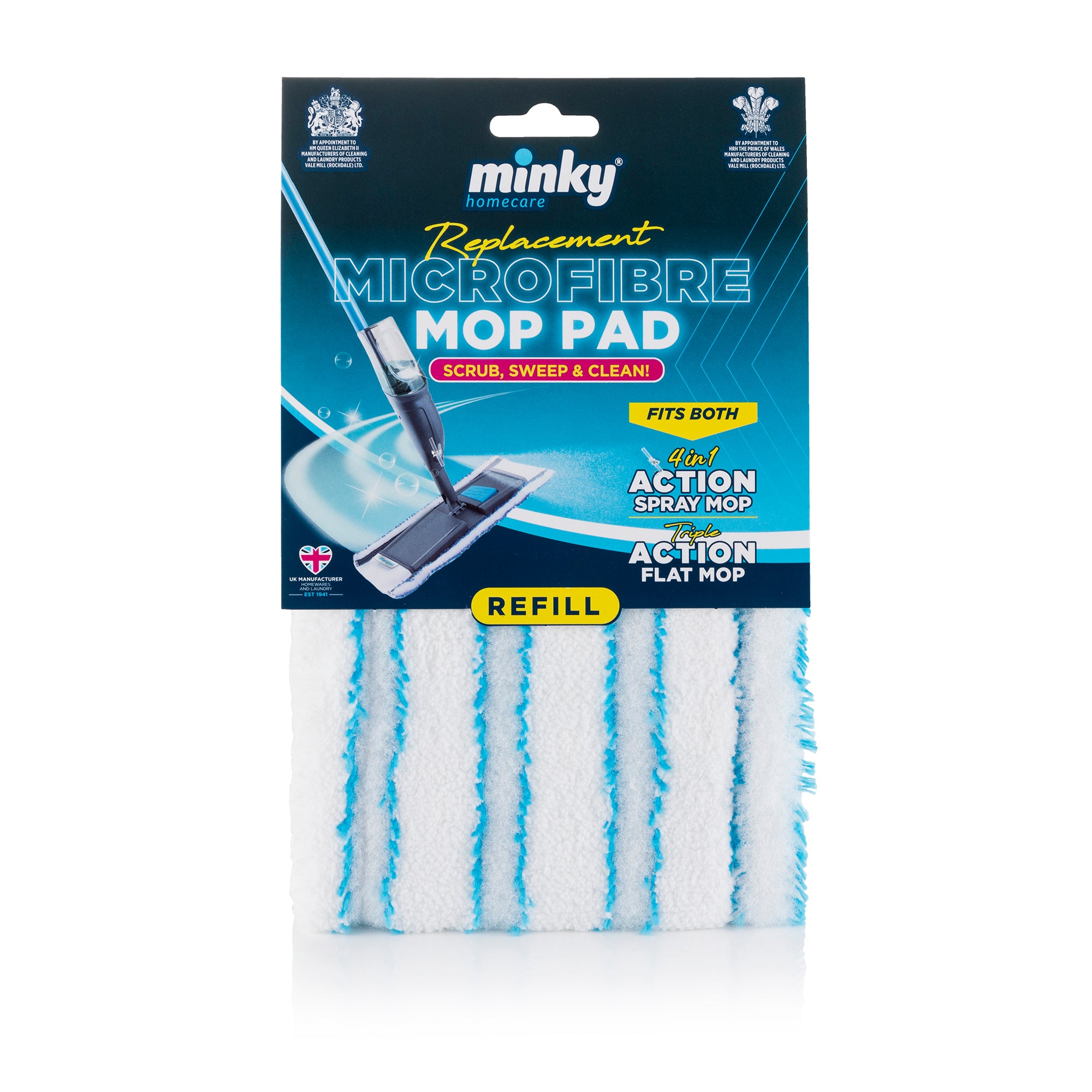 minky-microfibre-mop-pad-refill-fits-4-in-1-action-spray-mop-triple-action-flat- image 1
