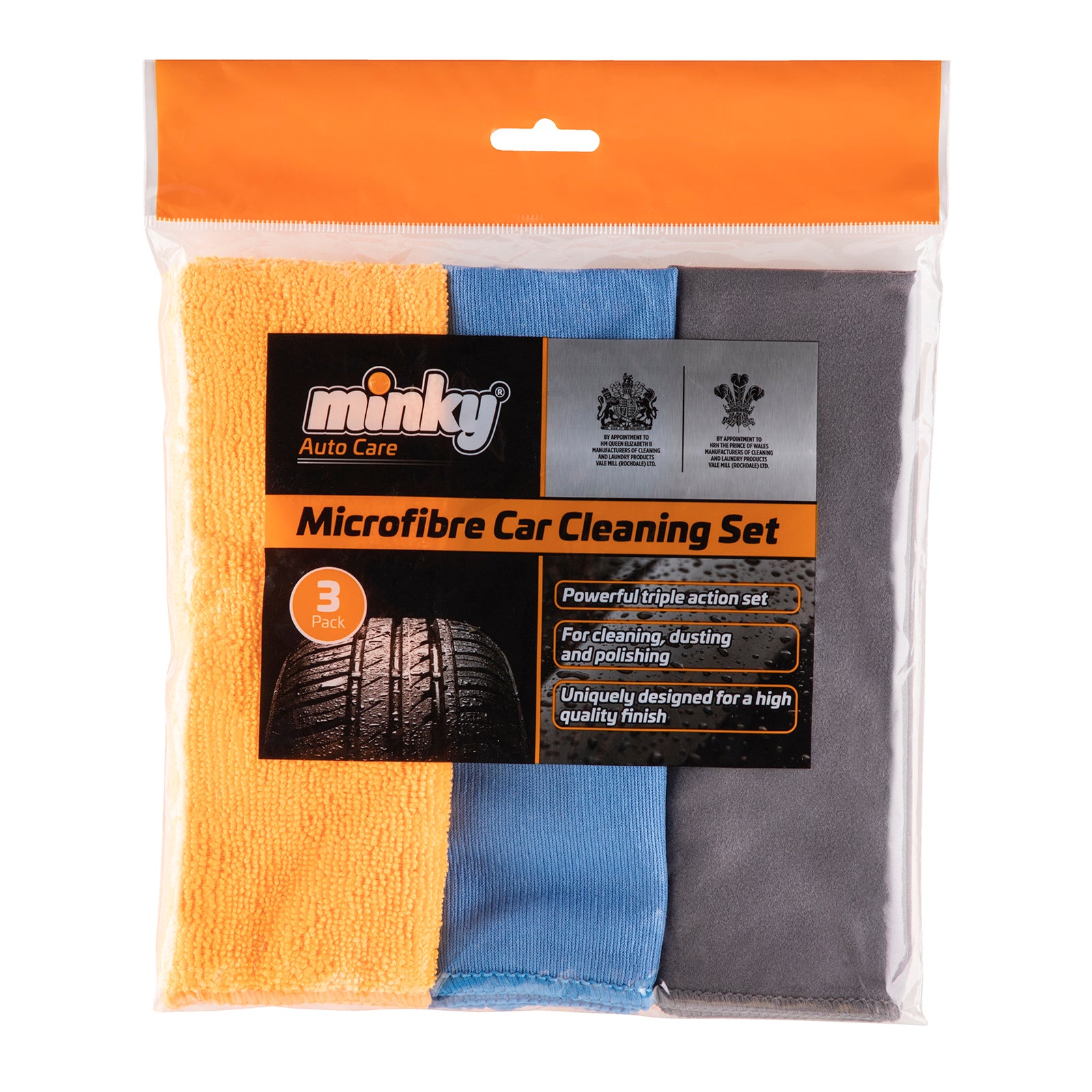 minky-microfibre-car-cleaning-set-3-triple-action-cloths-for-car-paint-polish-du image 1