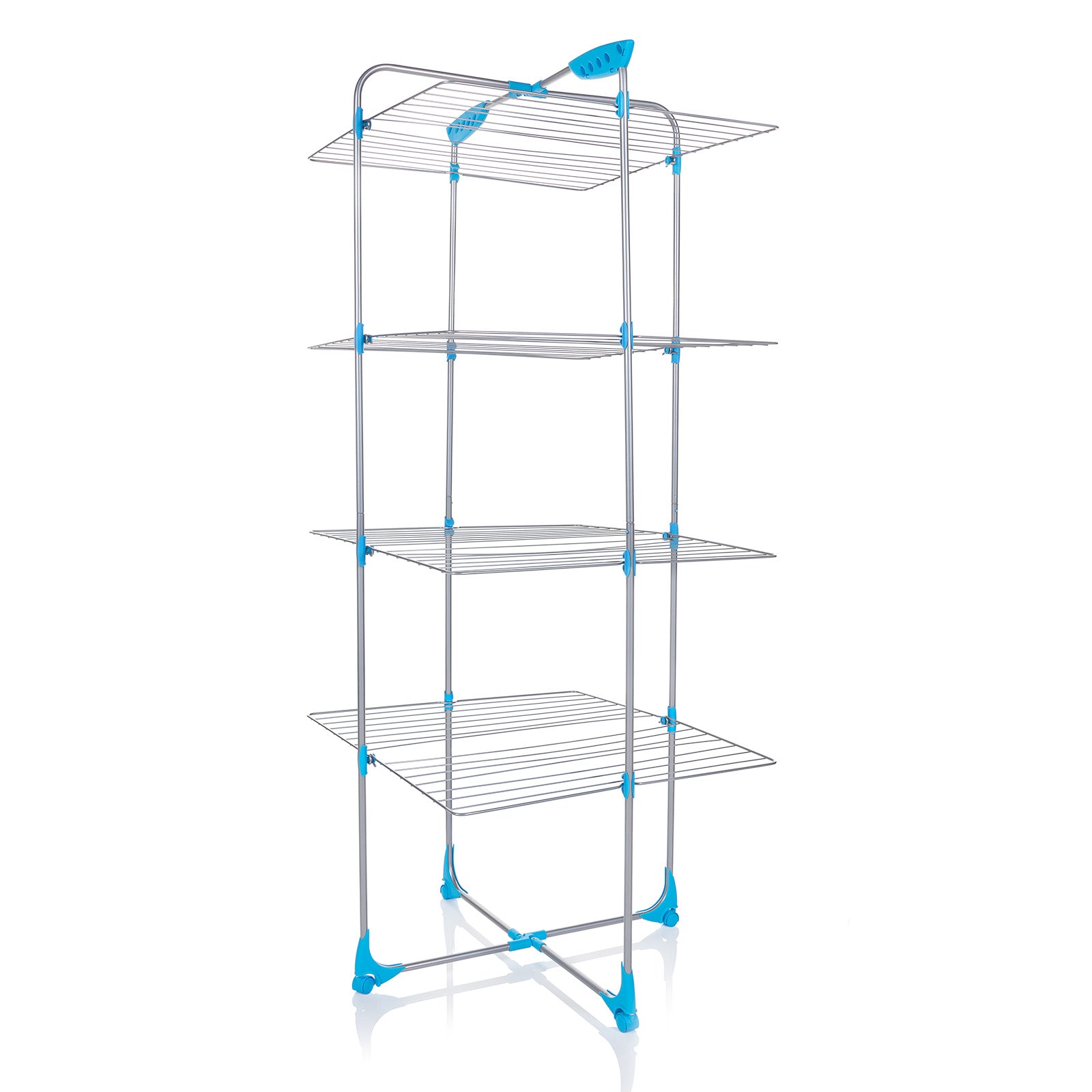 minky-40m-tower-clothes-airer-4-tier-foldable-with-corner-hangers image 1